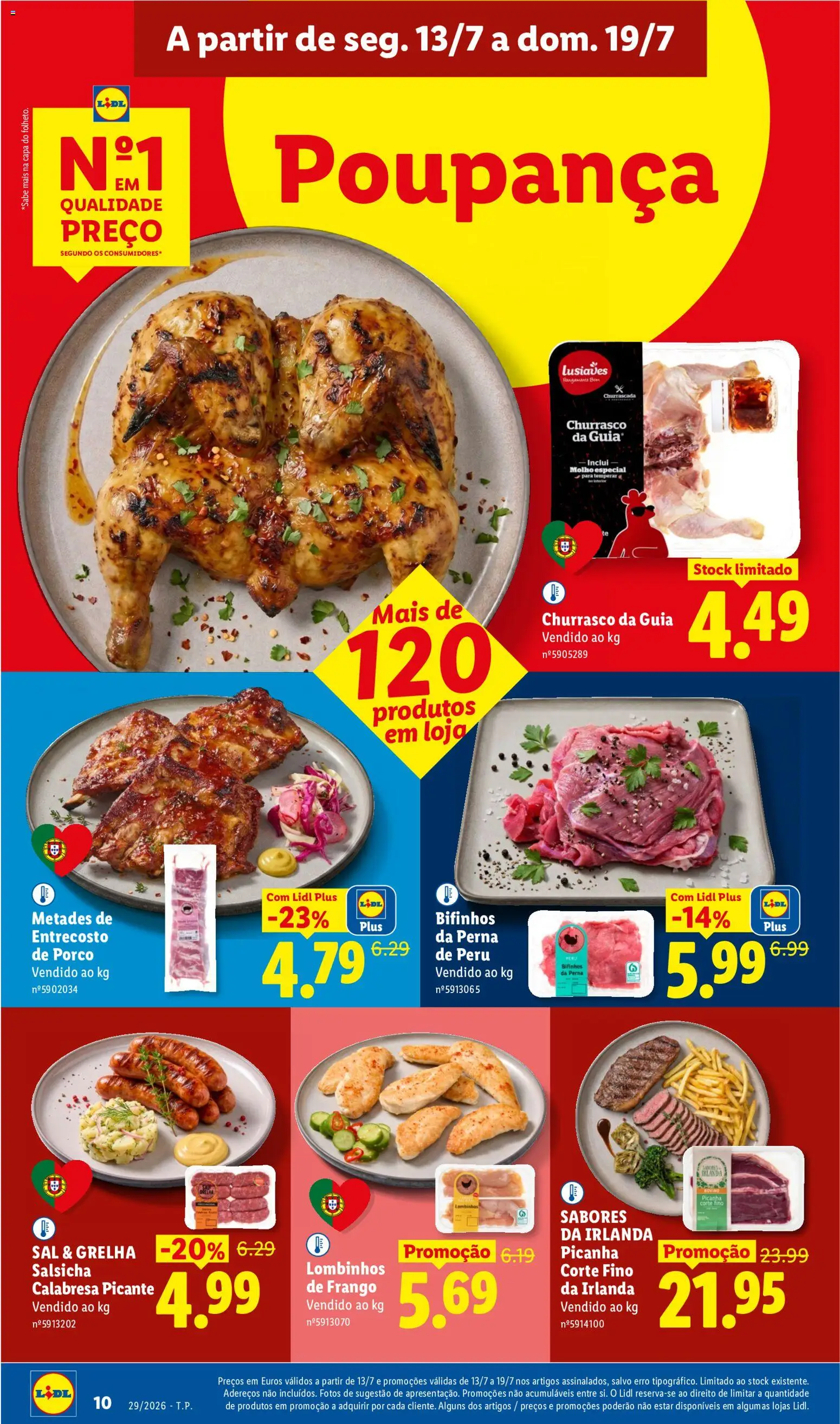 Lidl folheto │ válido de 13/07/2026 | Página: 8 | Produtos: Frango, Peru, Sal, Salsicha
