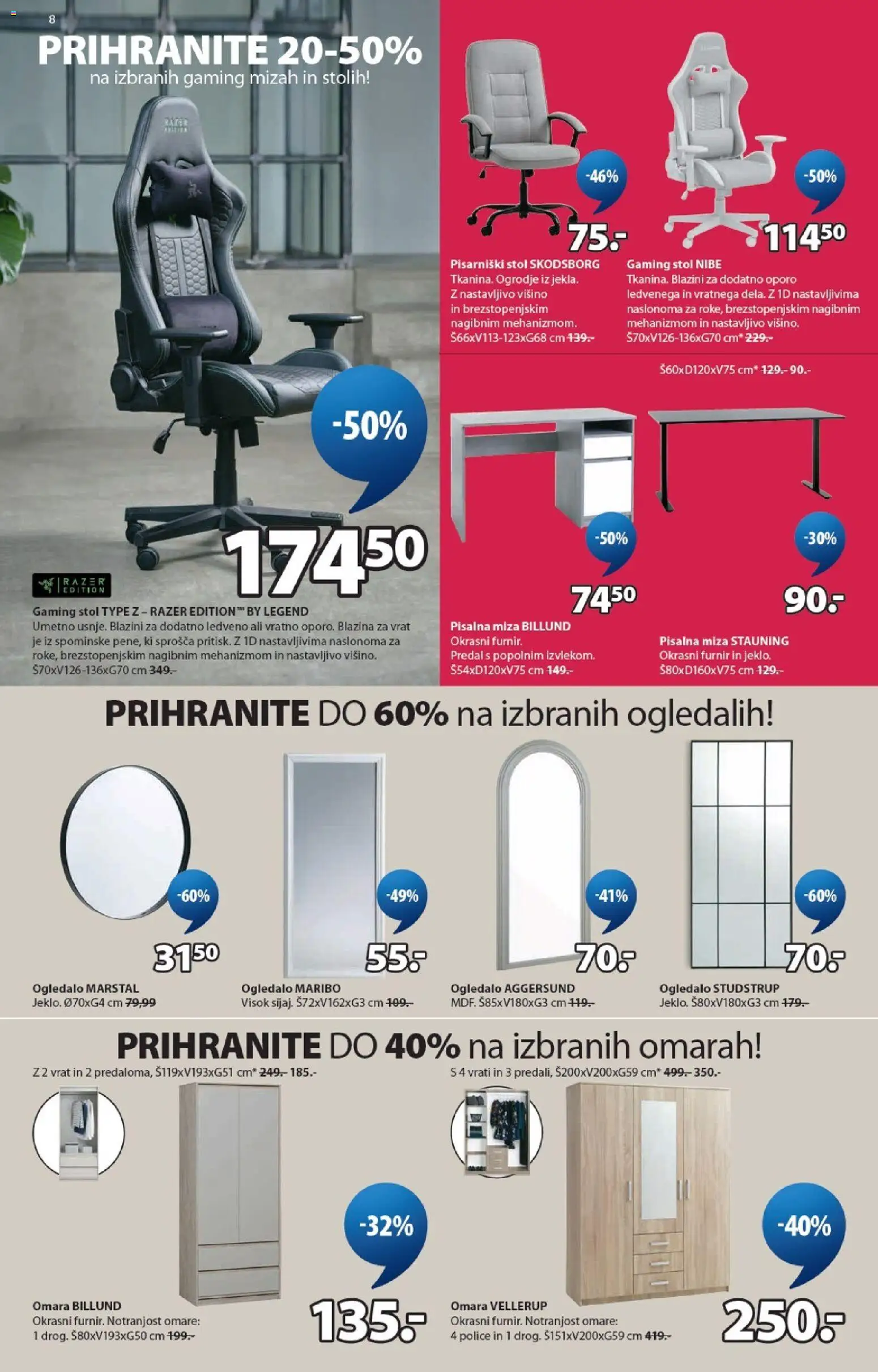 Novi JYSK katalog ponudbe – veljaven od 01.07.2026 | Stran: 8 | Izdelki: Pisalna miza, Furnir, Miza, Stol