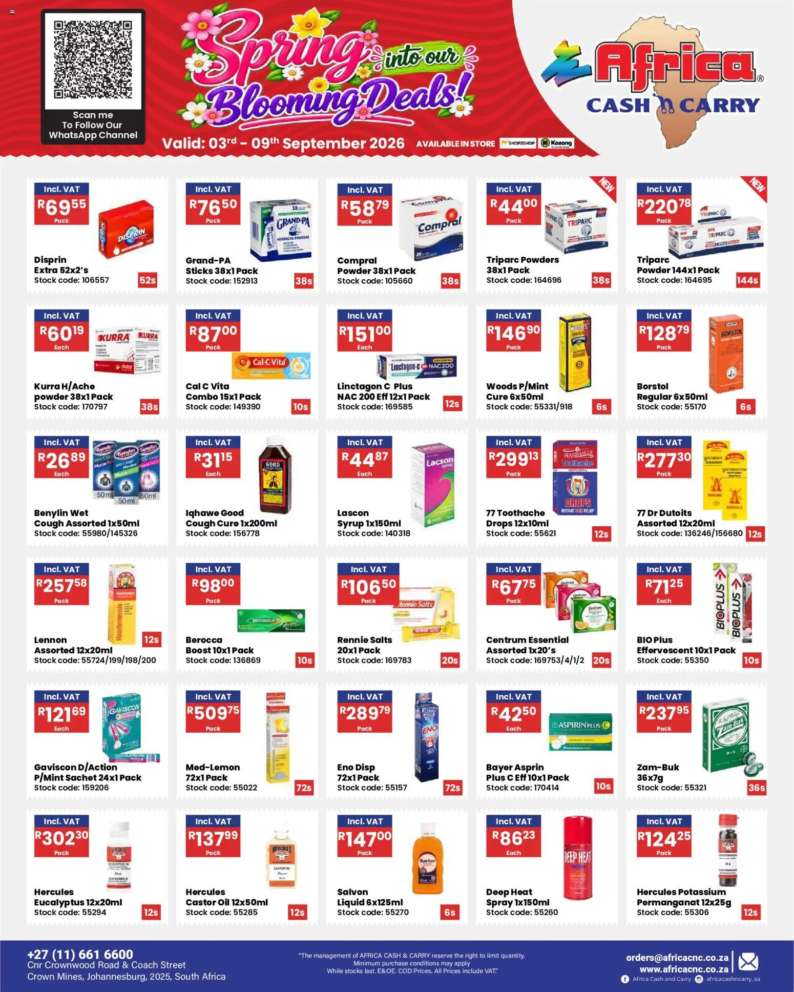 New Africa Cash & Carry catalogue – valid from 03/09/2026 | Page: 9 | Products: Oil, Powder, Stock, Syrup