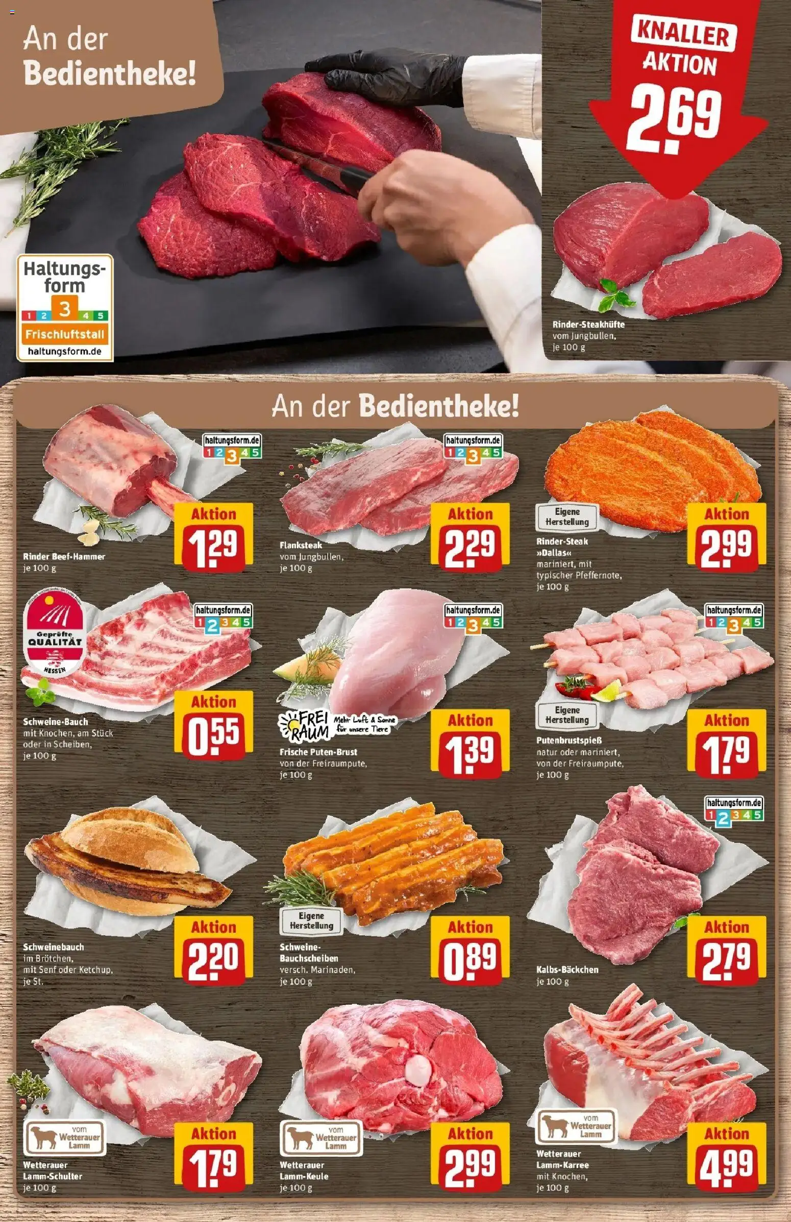 REWE Prospekt ab 17.08.2026 zum Blättern » Angebote | Seite: 10 | Produkte: Putenbrust, Lammkeule, Schweinebauch