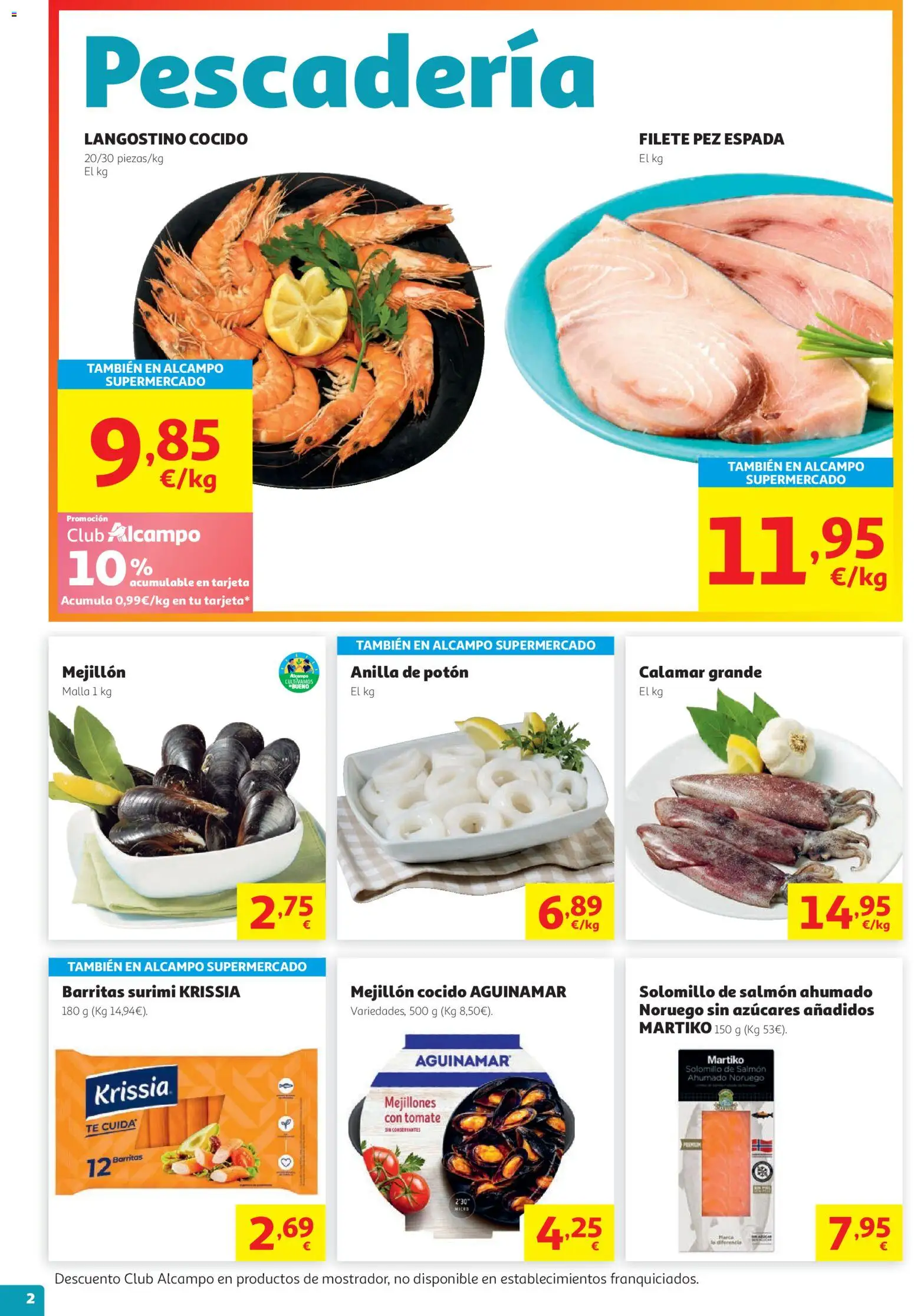 Alcampo HG Unico No Litoral │ válido desde el 15/07/2026 | Página: 2 | Productos: Té, Salmón ahumado, Filete, Langostino