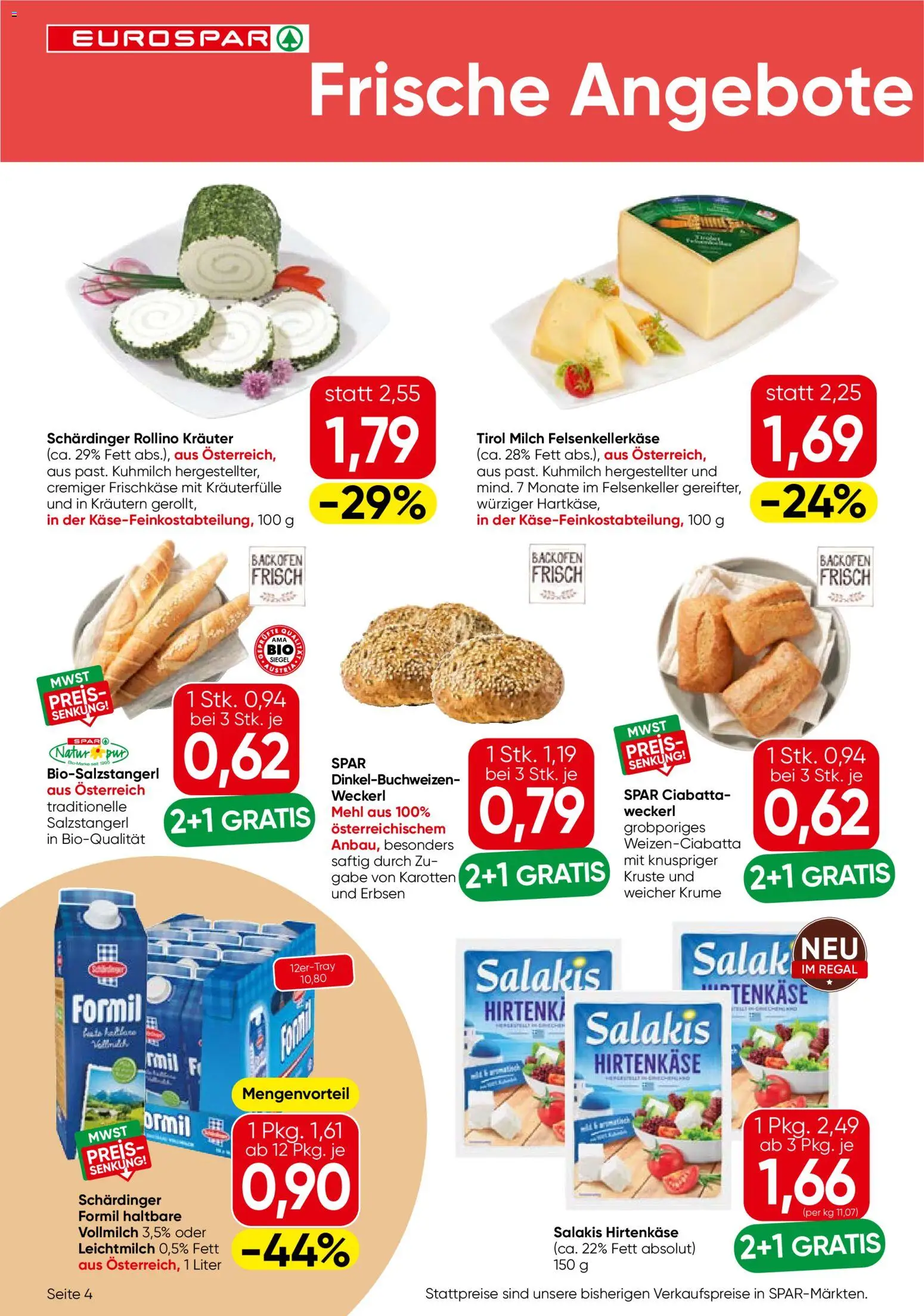 Eurospar Flugblatt gültig ab 16.07.2026 | Seite: 4 | Produkte: Erbsen, Regal, Mehl, Milch