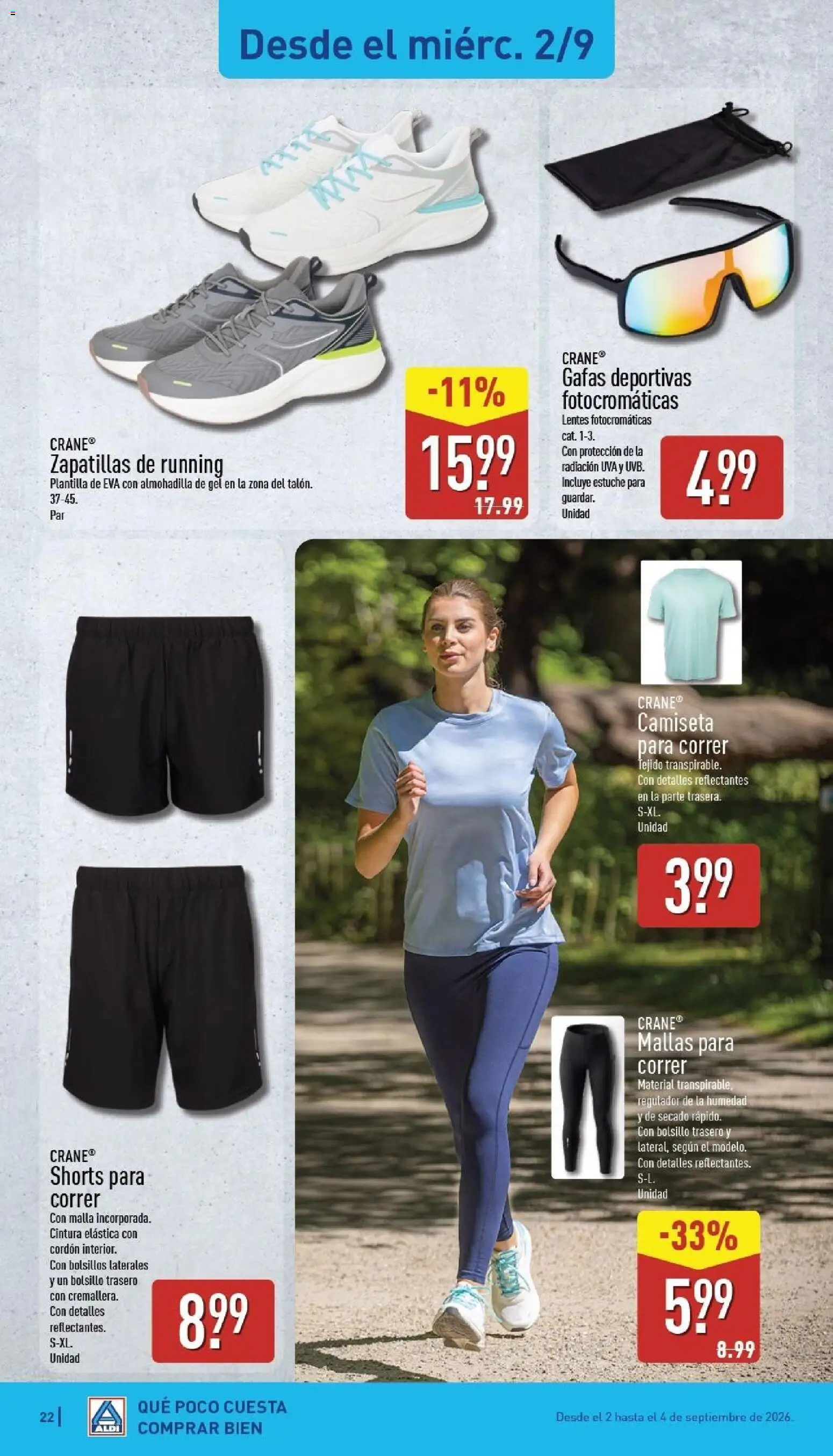 Aldi folleto Canarias │ válido desde el 31/08/2026 | Página: 22 | Productos: Zapatillas, Gafas