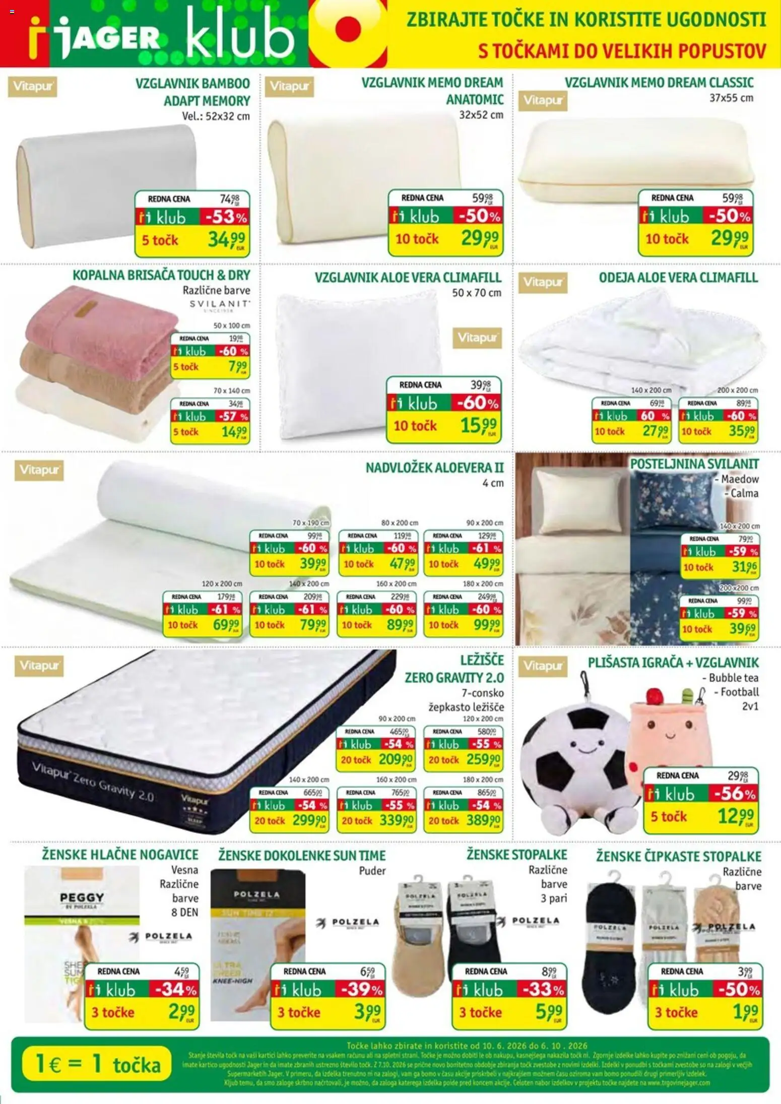 Novi Jager katalog ponudbe – veljaven od 08.07.2026 | Stran: 11 | Izdelki: Vzglavnik, Odeja, Posteljnina, Nogavice
