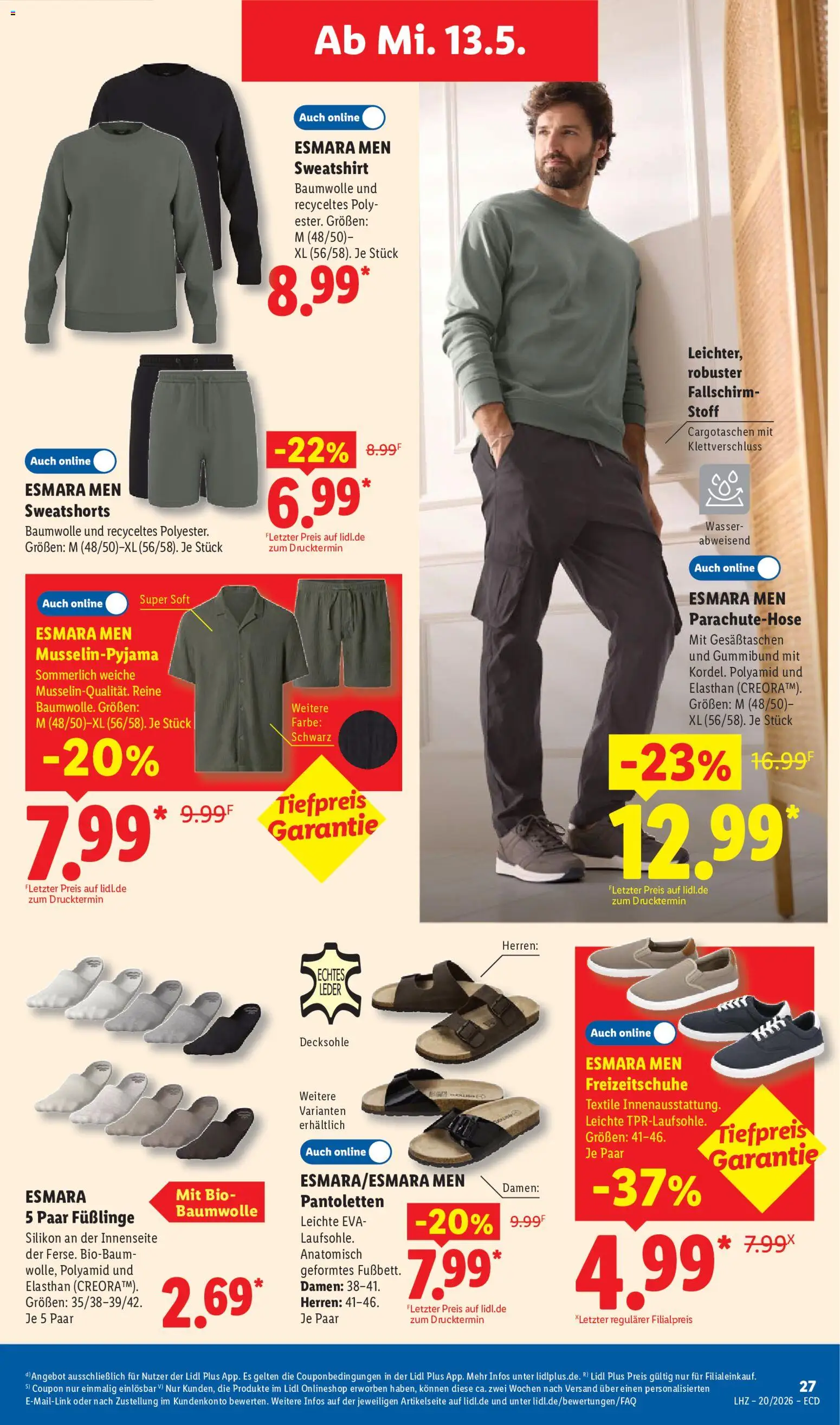 Lidl Prospekt – gültig ab 11.05.2026 | Seite: 51 | Produkte: Sweatshirt, Sweatshorts, Wasser