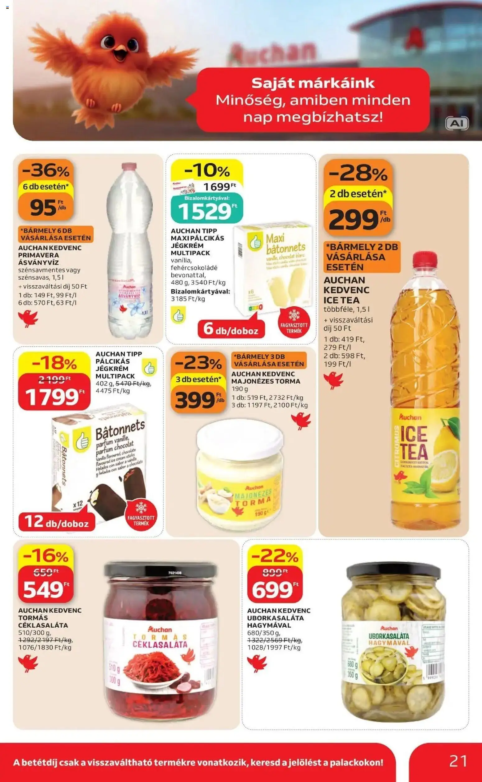 Auchan akciós újság Szolnok - 2026.08.27. -tól/töl > akció, lapozható szórólap 🛍️ | Oldal: 21 | Termékek: Ice tea, Parfüm, Tea, Pálcikás jégkrém