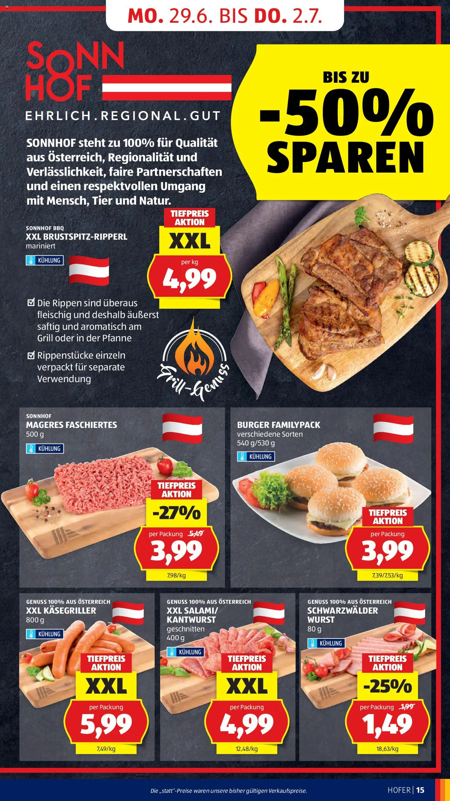 Hofer Flugblatt gültig ab 26.06.2026 | Seite: 19 | Produkte: Wurst, Grill