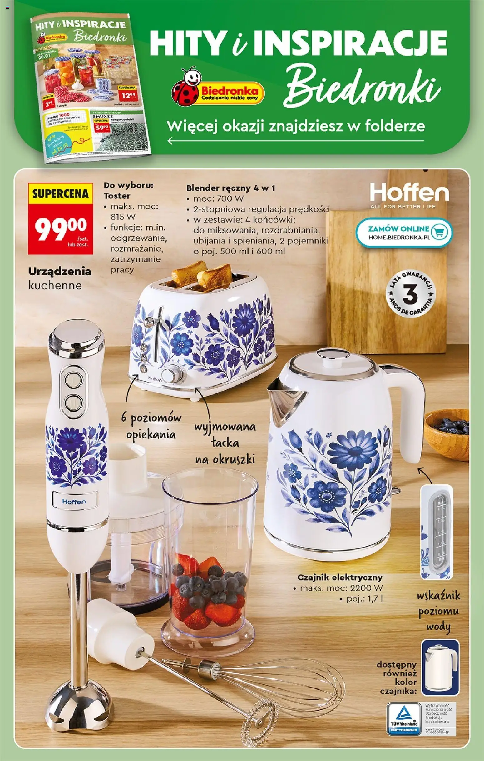 Biedronka gazetka od poniedziałku od 20.07.2026 | Strona: 86 | Produkty: Blender ręczny, Czajnik, Toster, Blender