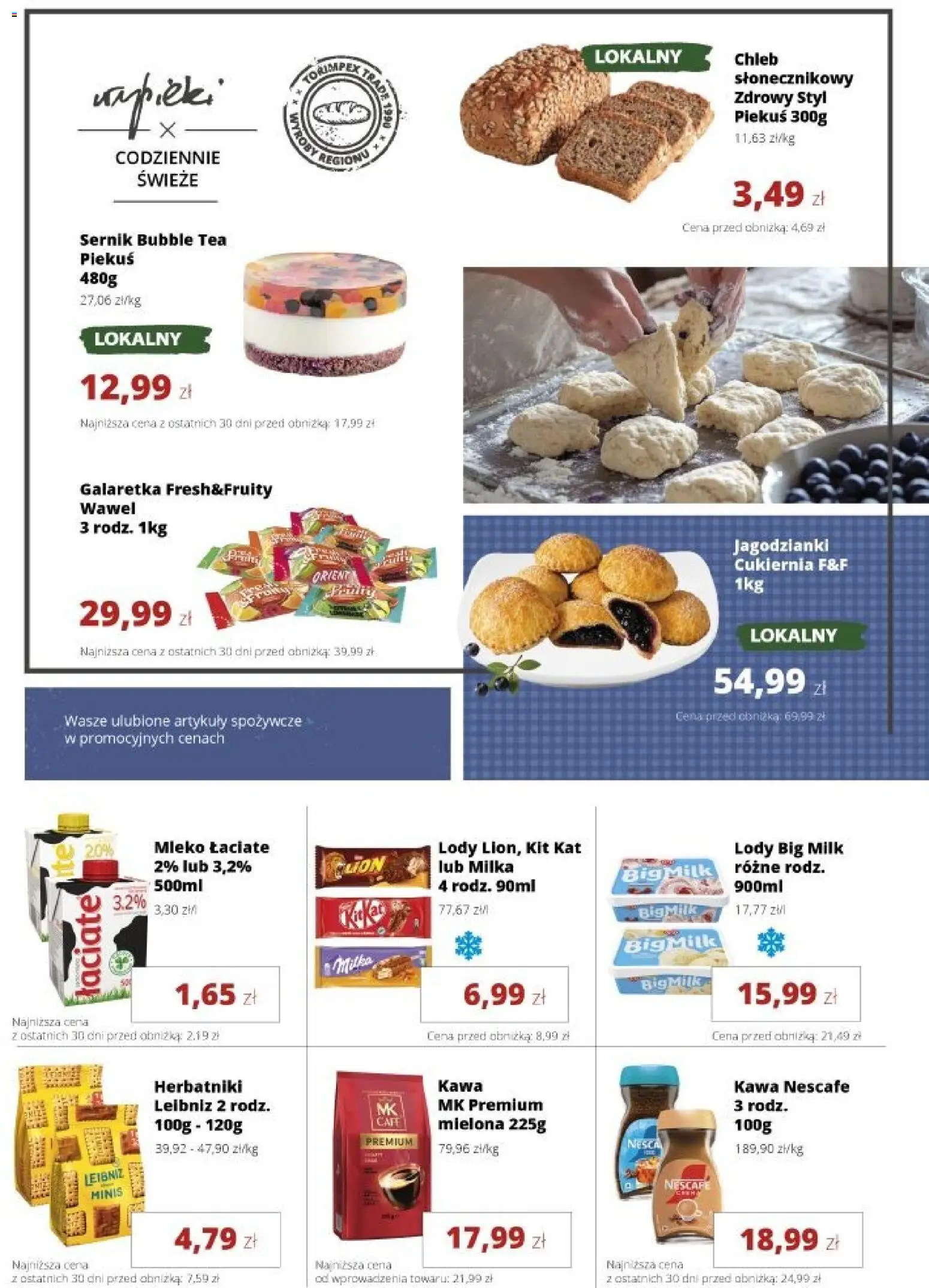 Torimpex gazetka od 27.07.2026 | Strona: 3 | Produkty: Galaretka, Herbatniki, Chleb, Lody