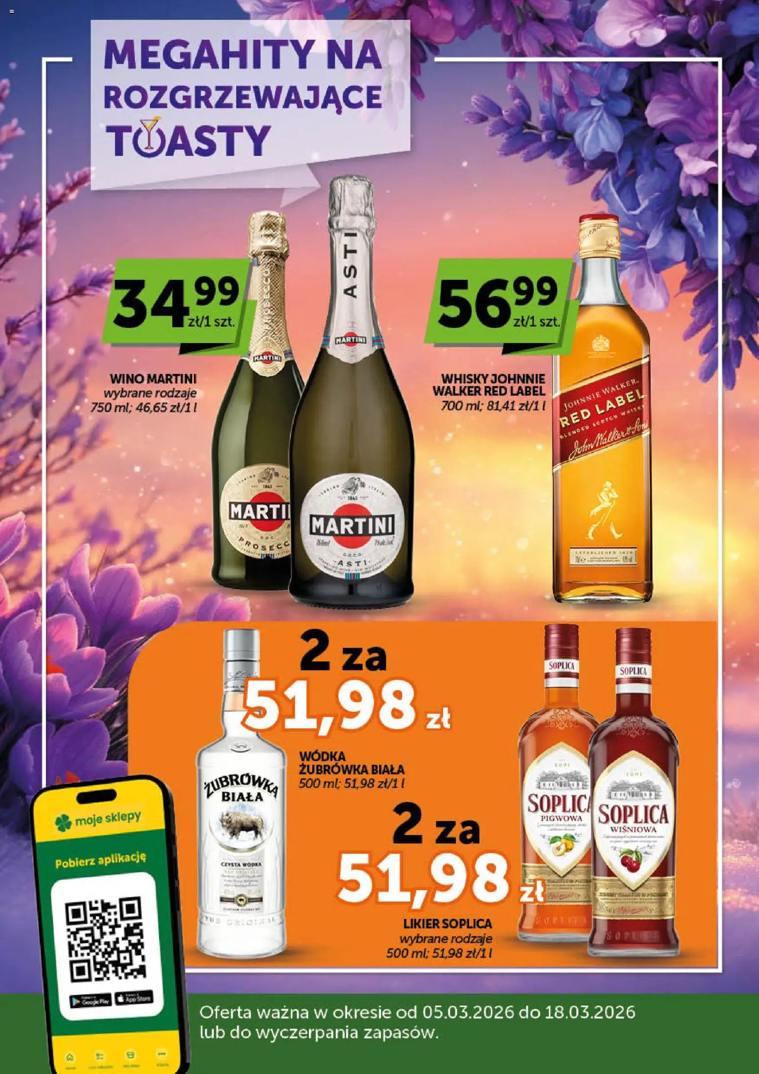 Groszek gazetka alkoholowa od 05.03.2026 | Strona: 1 | Produkty: Żubrówka, Wino, Wódka, Whisky