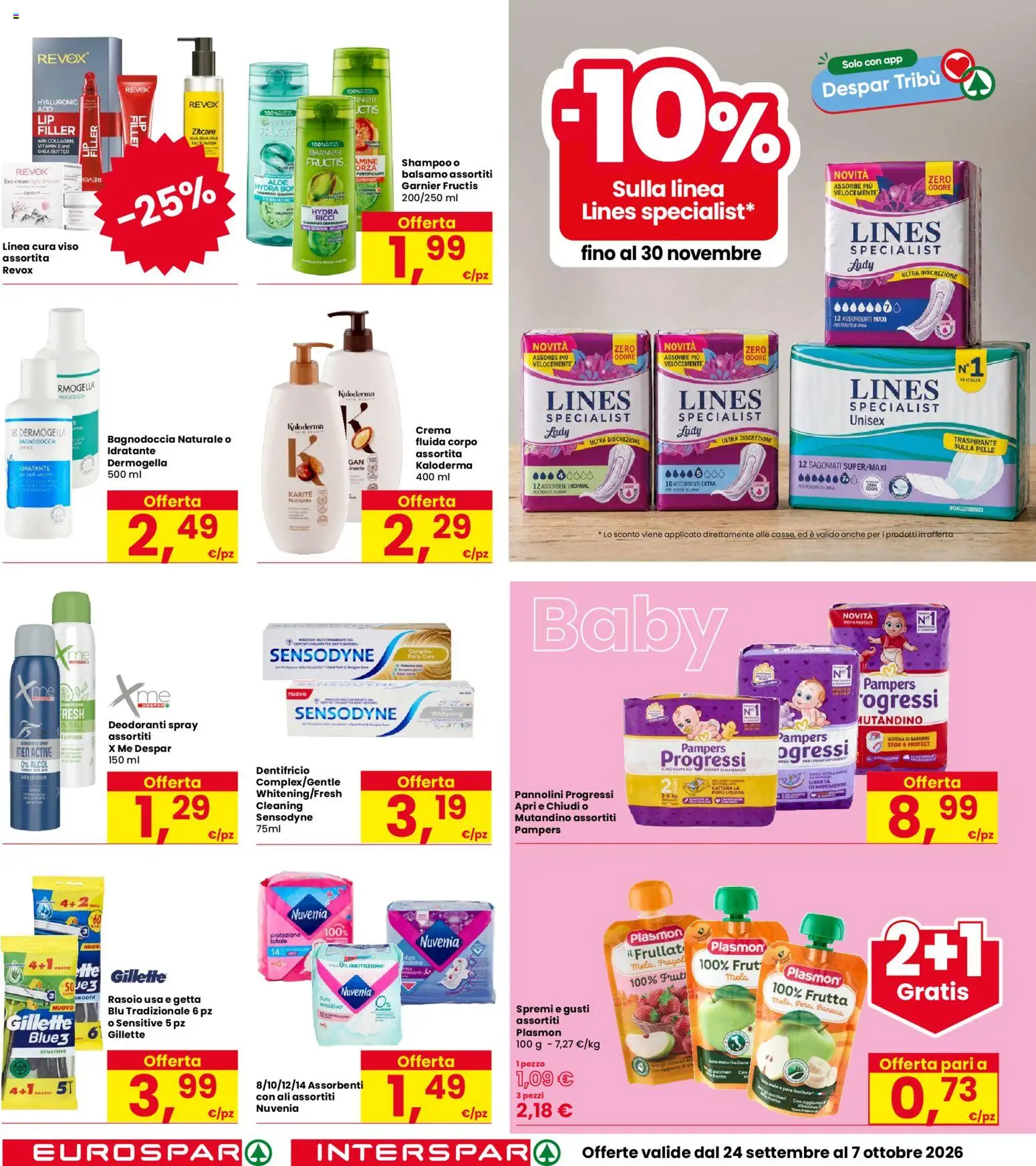 Volantino Eurospar del 24/09/2026 | Pagina: 30 | Prodotti: Shampoo, Alcol, Frutta, Assorbenti