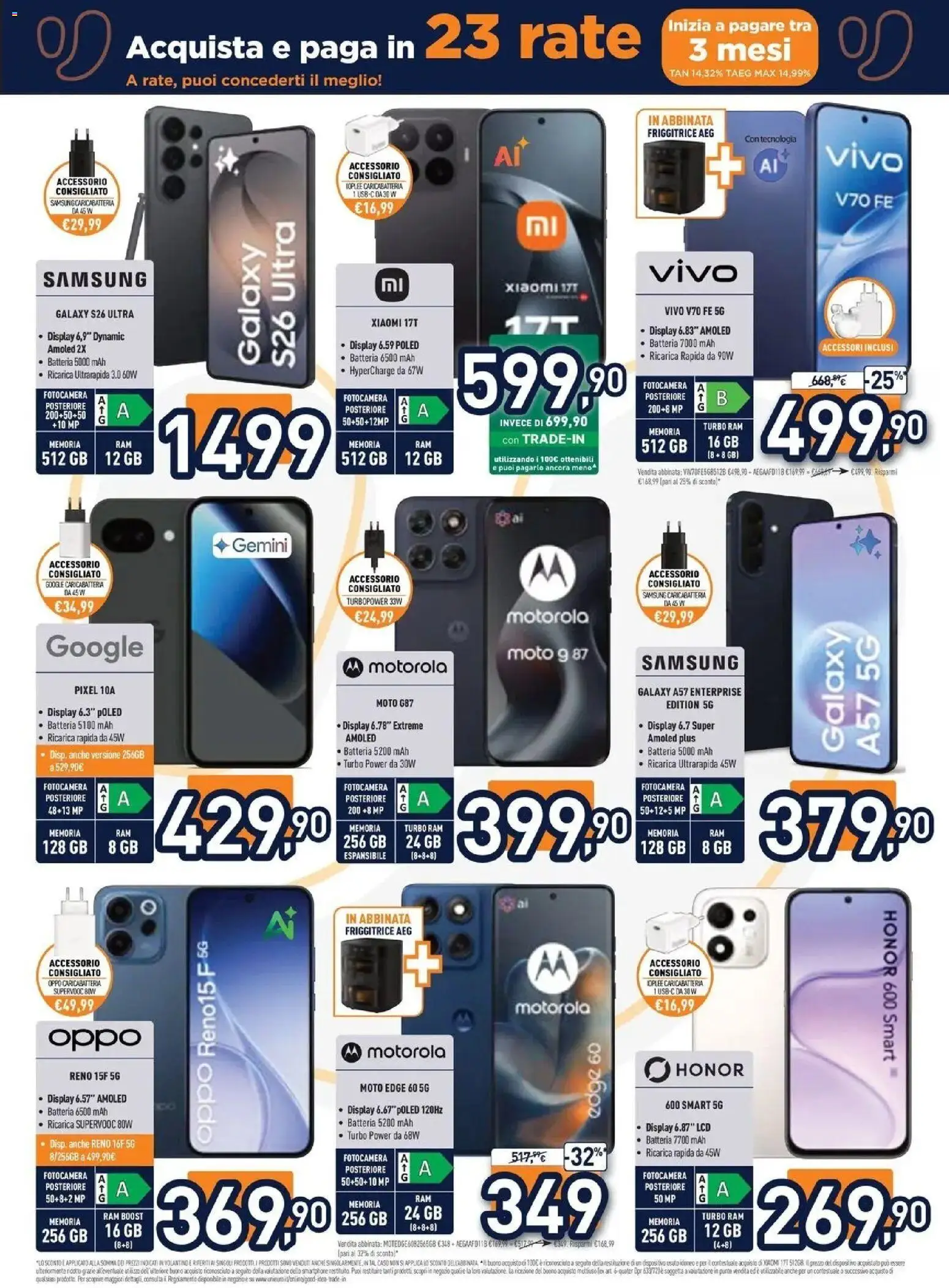 Volantino Unieuro del 12/10/2026 | Pagina: 8 | Prodotti: Smartphone, Fotocamera, Batteria, Samsung