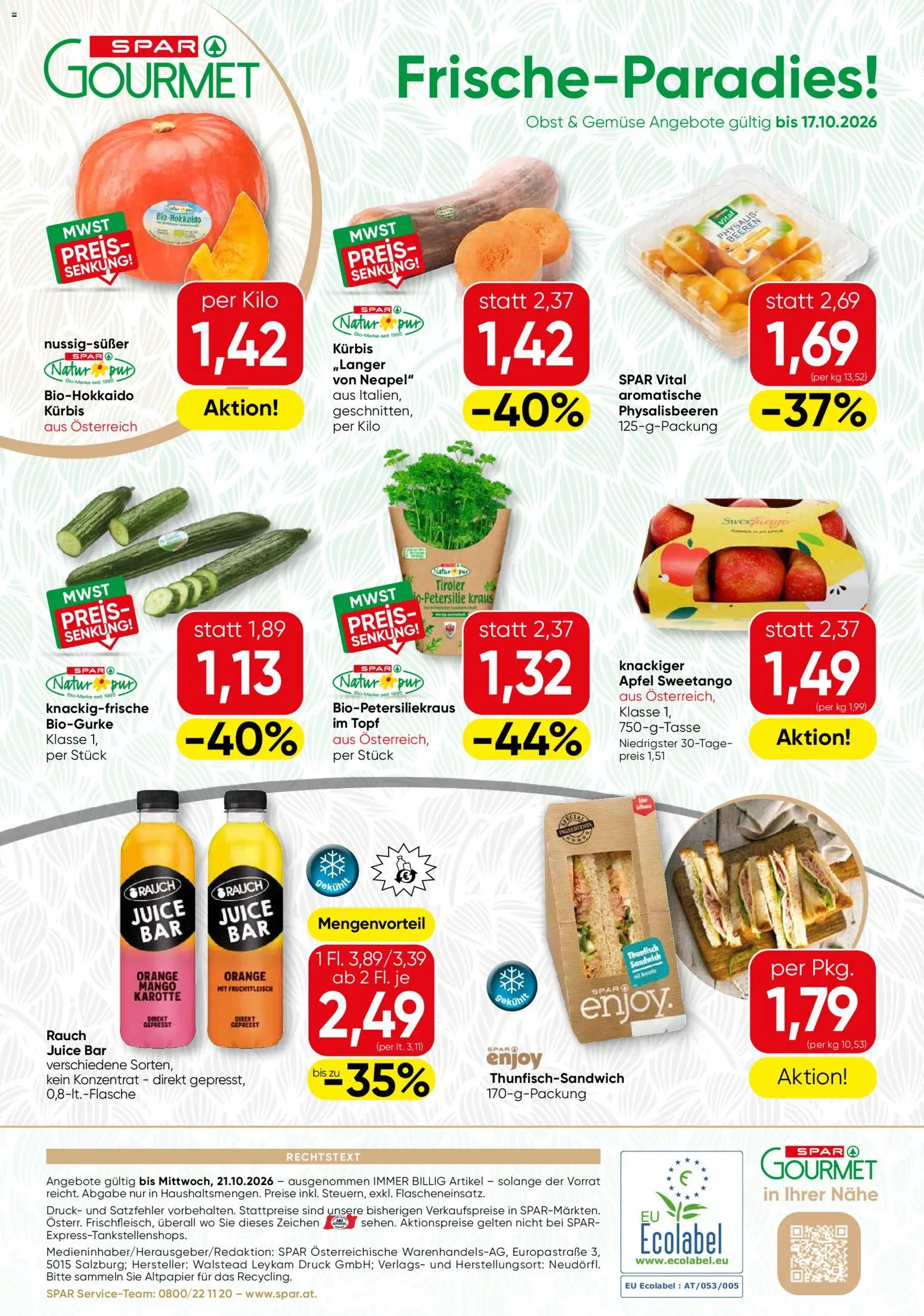 SPAR Gourmet KAFFEES & TEE gültig ab 15.10.2026 | Seite: 8 | Produkte: Gemüse, Obst, Mango, Äpfel