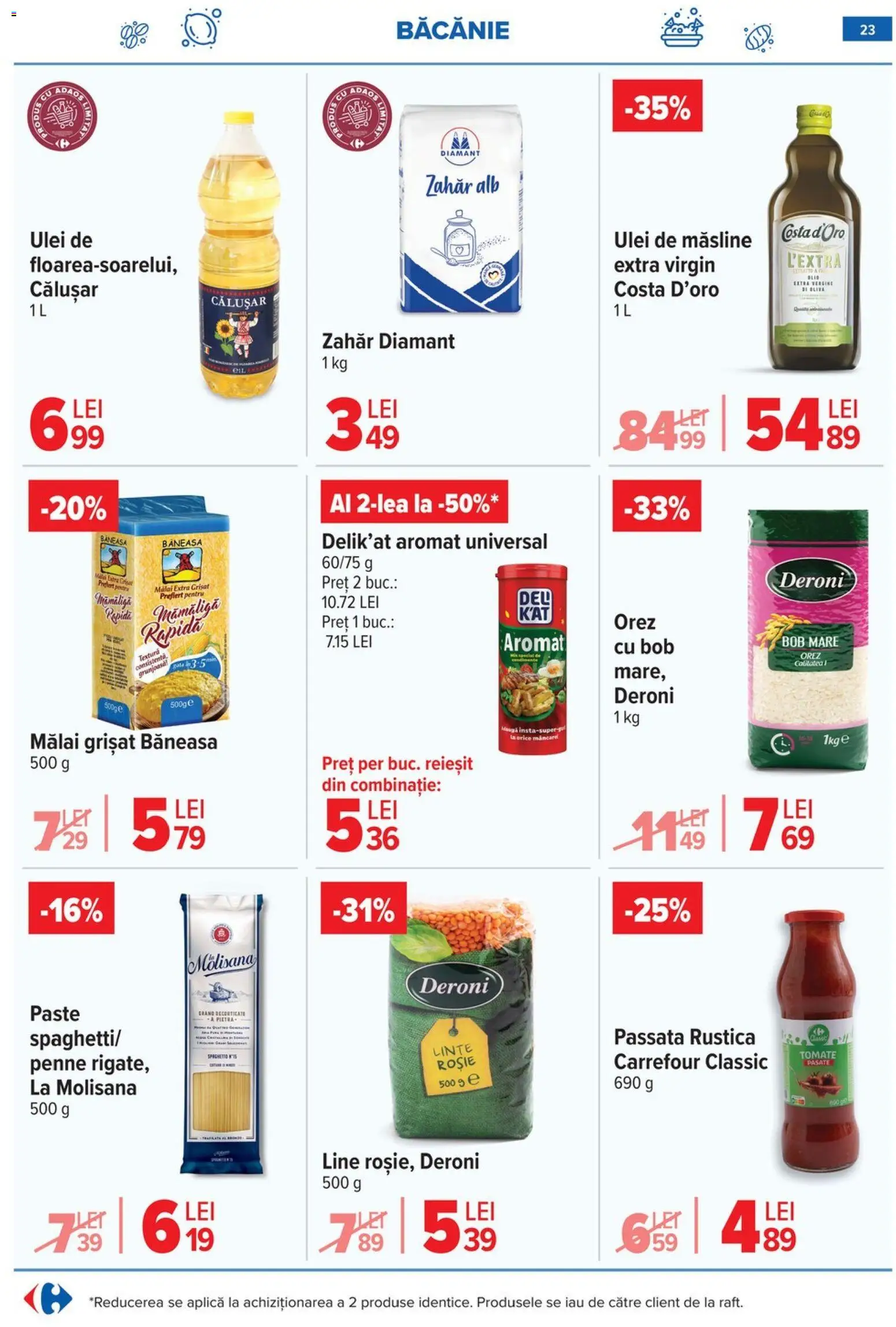 Noul catalog Carrefour – valabil de la 10.06.2026 | Pagină: 23 | Produse: Ulei, Orez, Mălai, Paste