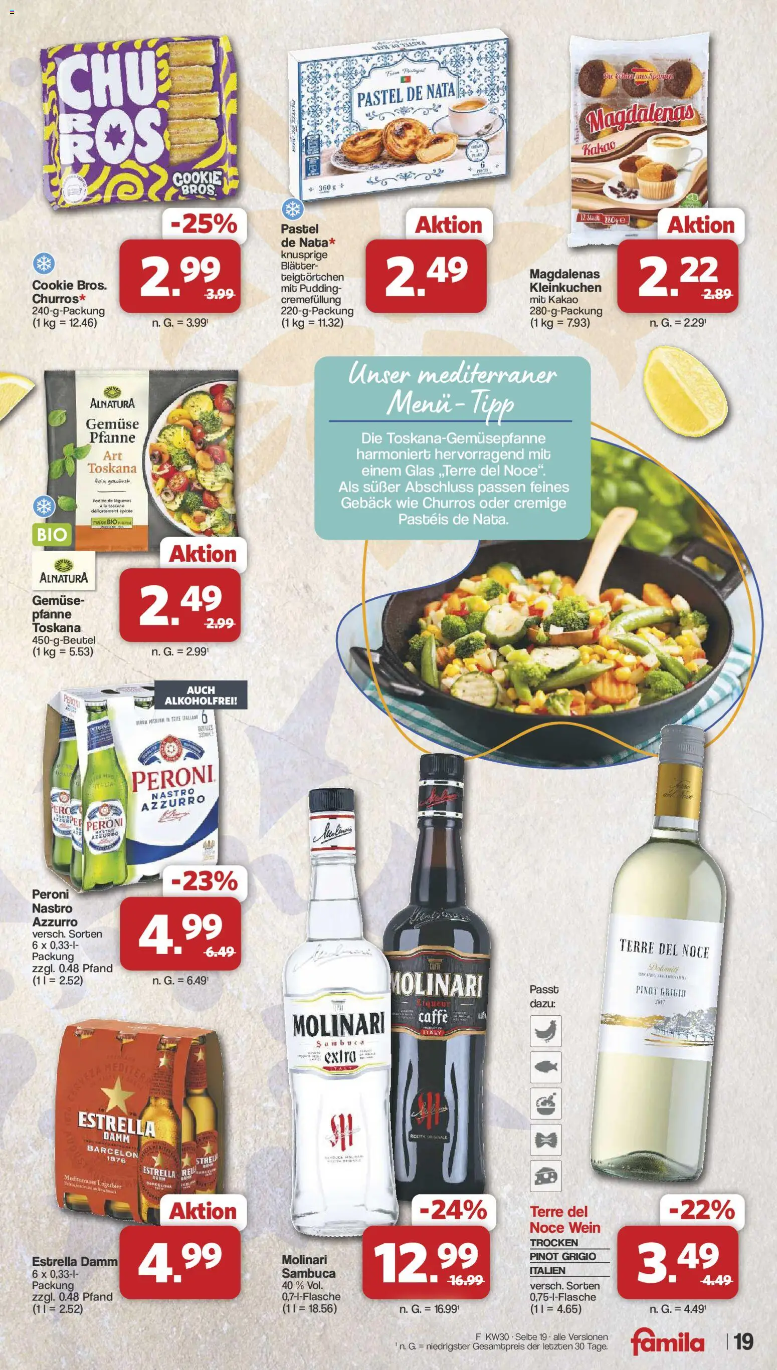 Famila Nordwest Prospekt – gültig ab 20.07.2026 | Seite: 19 | Produkte: Sambuca, Pudding, Gemüse, Wein