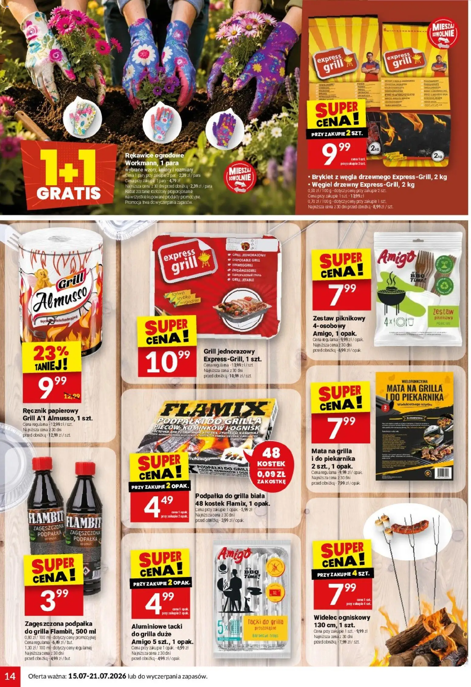 Twój Market gazetka od 15.07.2026 | Strona: 14 | Produkty: Zestaw piknikowy, Grill, Grill jednorazowy, Ręcznik papierowy