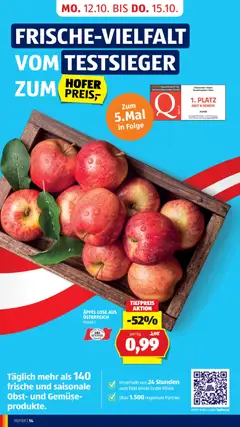 ÄPFEL LOSE AUS ÖSTERREICH, Äpfel lose aus Österreich, Klasse I ab 09.10.2026 gültig | Seite: 22 | Produkte: Gemüse, Obst, Äpfel