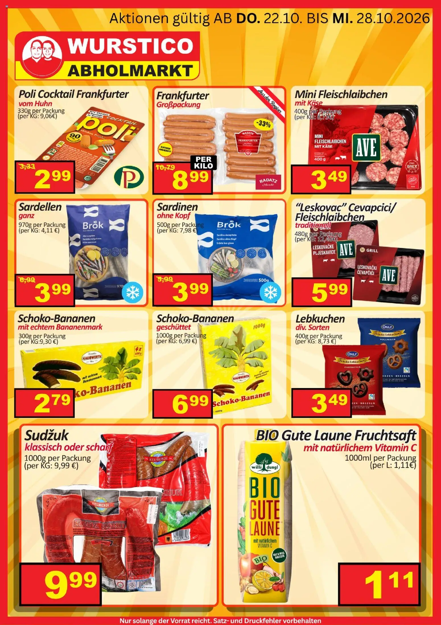 Wurstico Abholmarkt Flugblatt 2 gültig ab 22.10.2026 | Seite: 3 | Produkte: Grill, Vollmilch, Käse, Lebkuchen