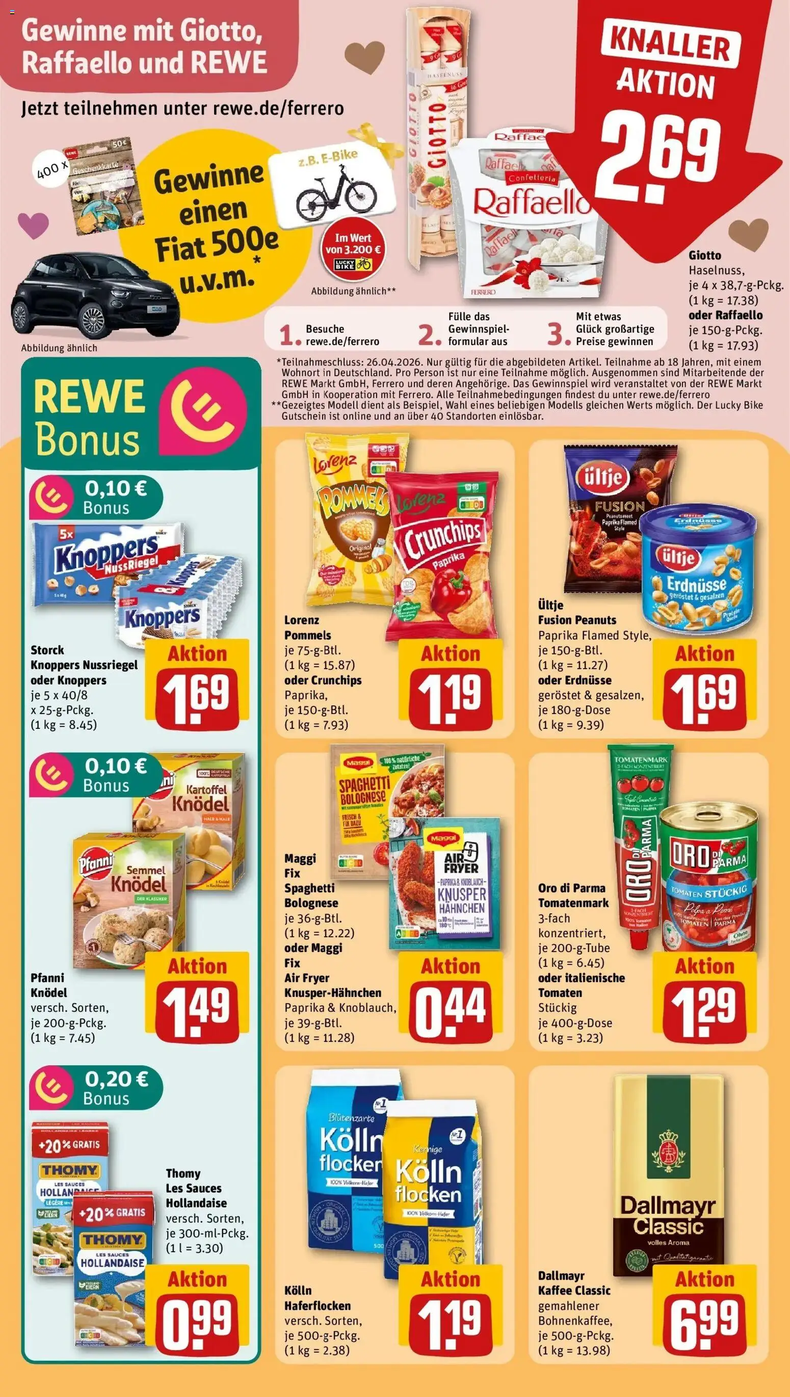 Rewe Prospekt Memmingen	 – gültig ab 12.04.2026 | Seite: 14 | Produkte: Kolln haferflocken, Thomy les sauces, Knoblauch, Maggi fix