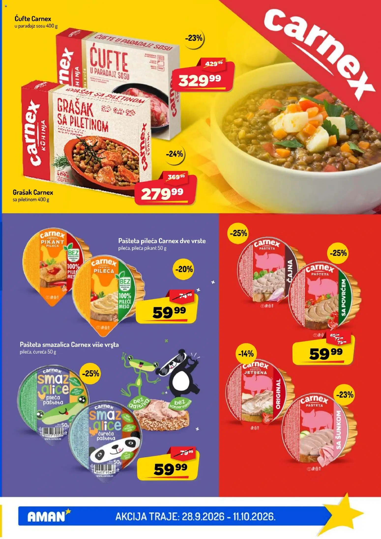 Aman katalog - važi od 28.09.2026 | Strana: 3 | Proizvode: Pile, Meso, Paradajz, Pašteta