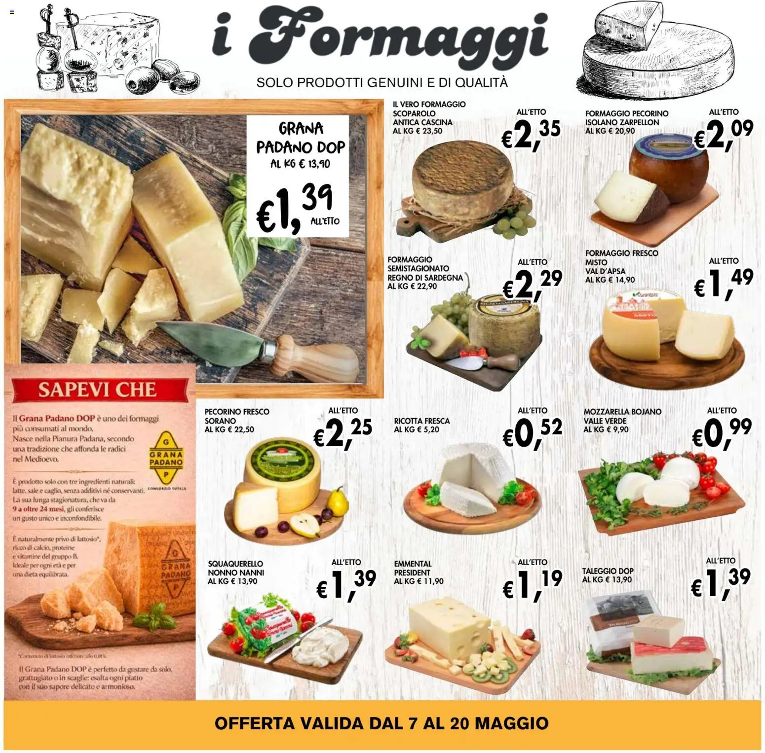 Volantino Coal del 07.05.2026 | Pagina: 6 | Prodotti: Sale, Mozzarella, Formaggio, Ricotta