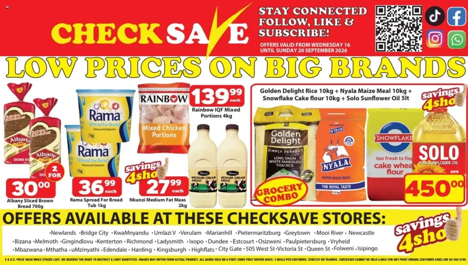 New Check Save catalogue – valid from 16/09/2026 | Page: 1 | Products: Spread, Oil, Bread, Cream