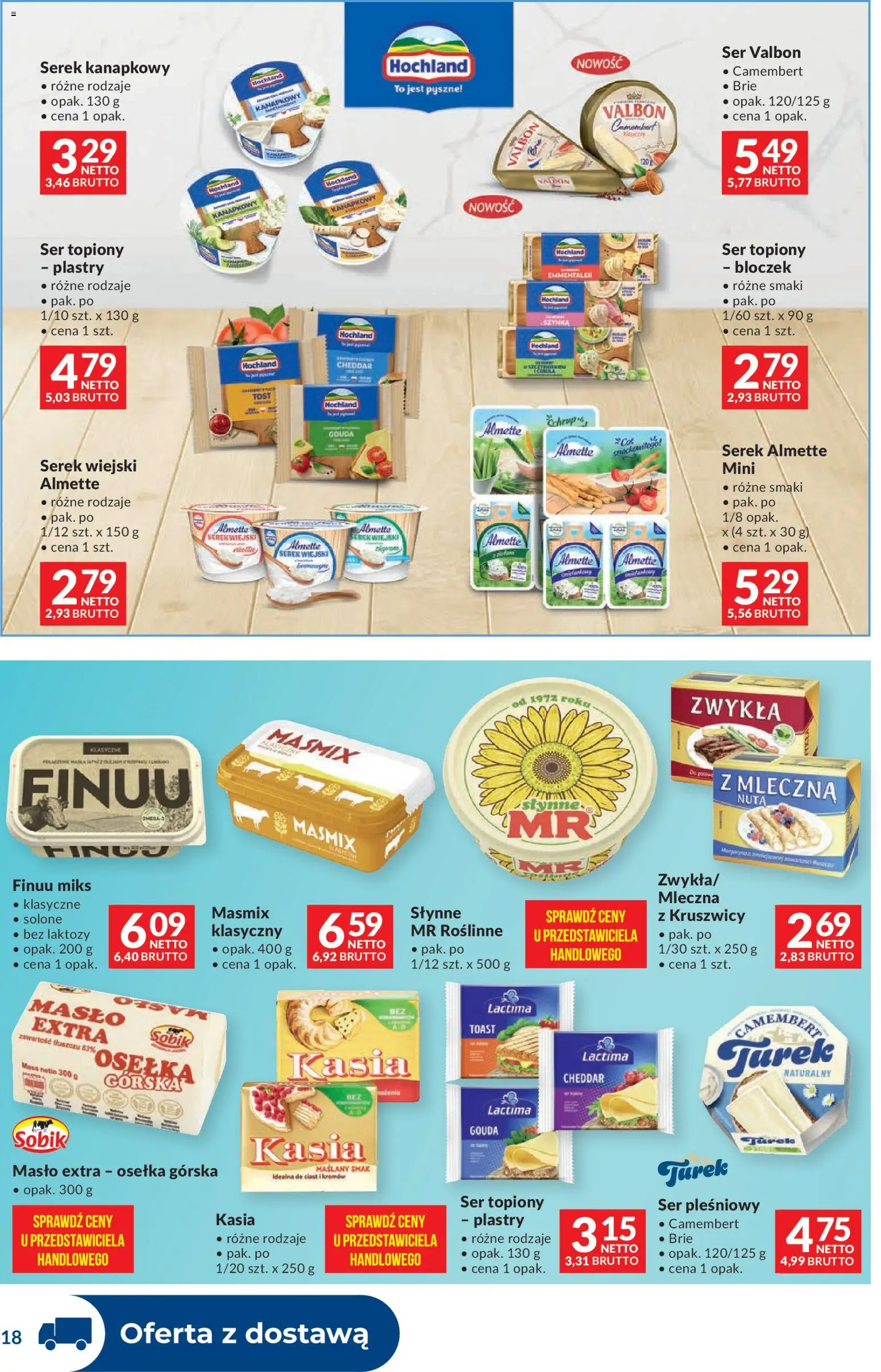 Makro gazetka - Dystrybucja do sklepów od 04.08.2026 | Strona: 18 | Produkty: Serek kanapkowy, Ser pleśniowy, Bez laktozy, Serek wiejski