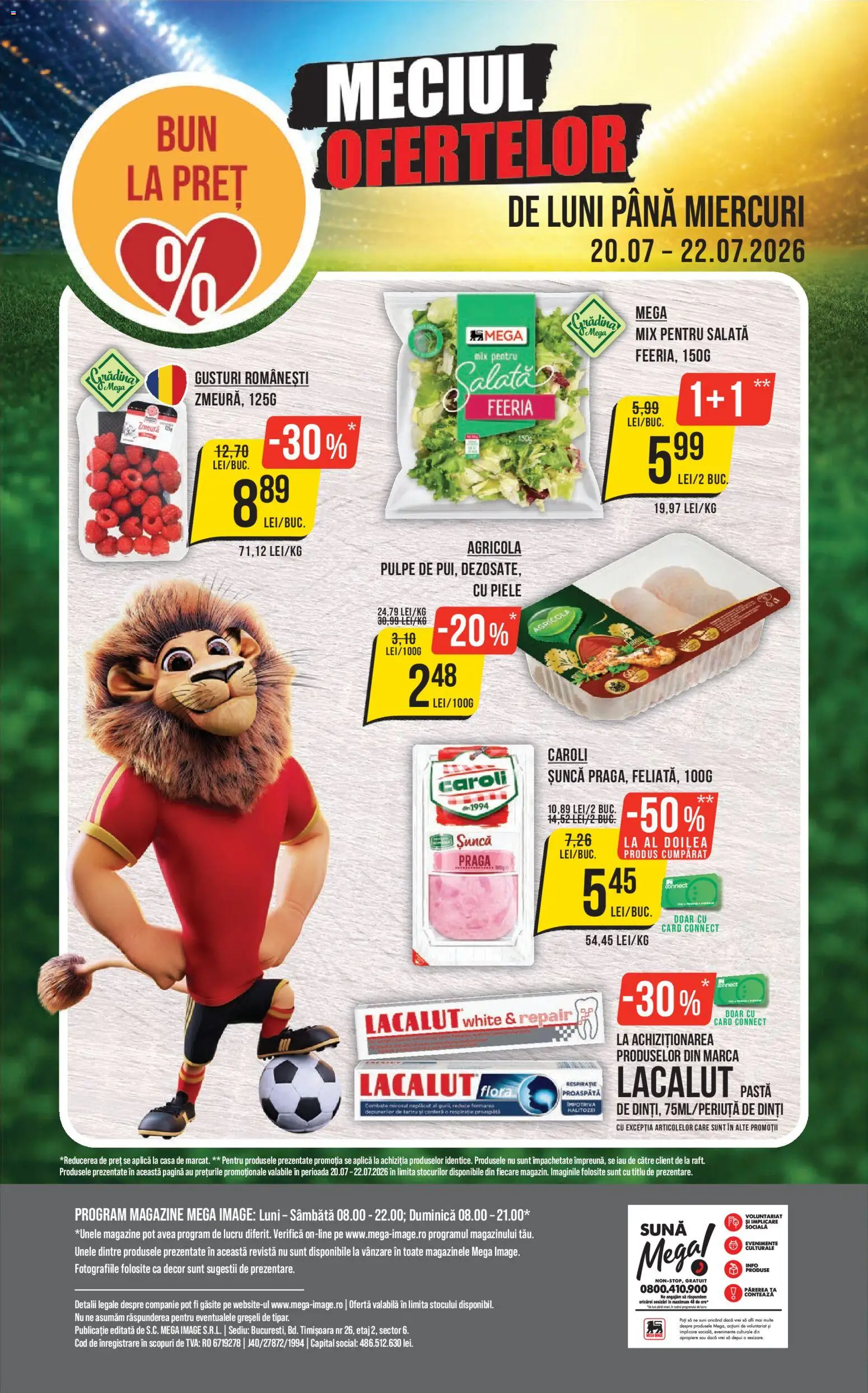 Noul catalog Mega Image – valabil de la 16.07.2026 | Pagină: 24 | Produse: Aplică, Agricola, Șuncă, Salată