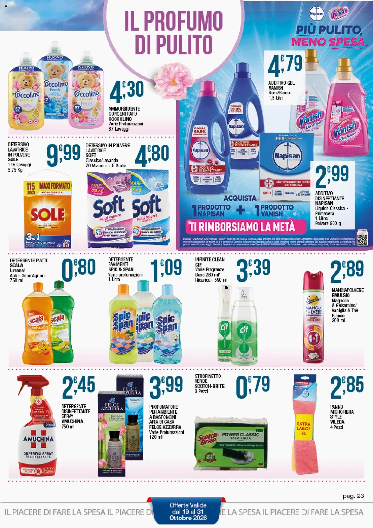 Volantino Sidis del 19/10/2026 | Pagina: 23 | Prodotti: Vaniglia, The, Scala, Profumo