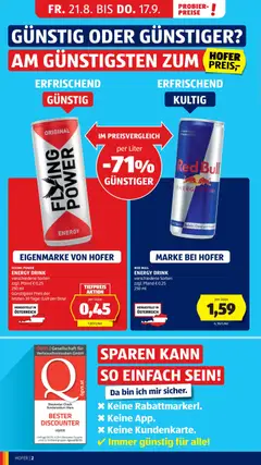 Hofer AT akciós újság - amely érvényes a következő dátumtól: 2026.09.04. | Oldal: 6 | Termékek: Energy drink, Red bull, Só