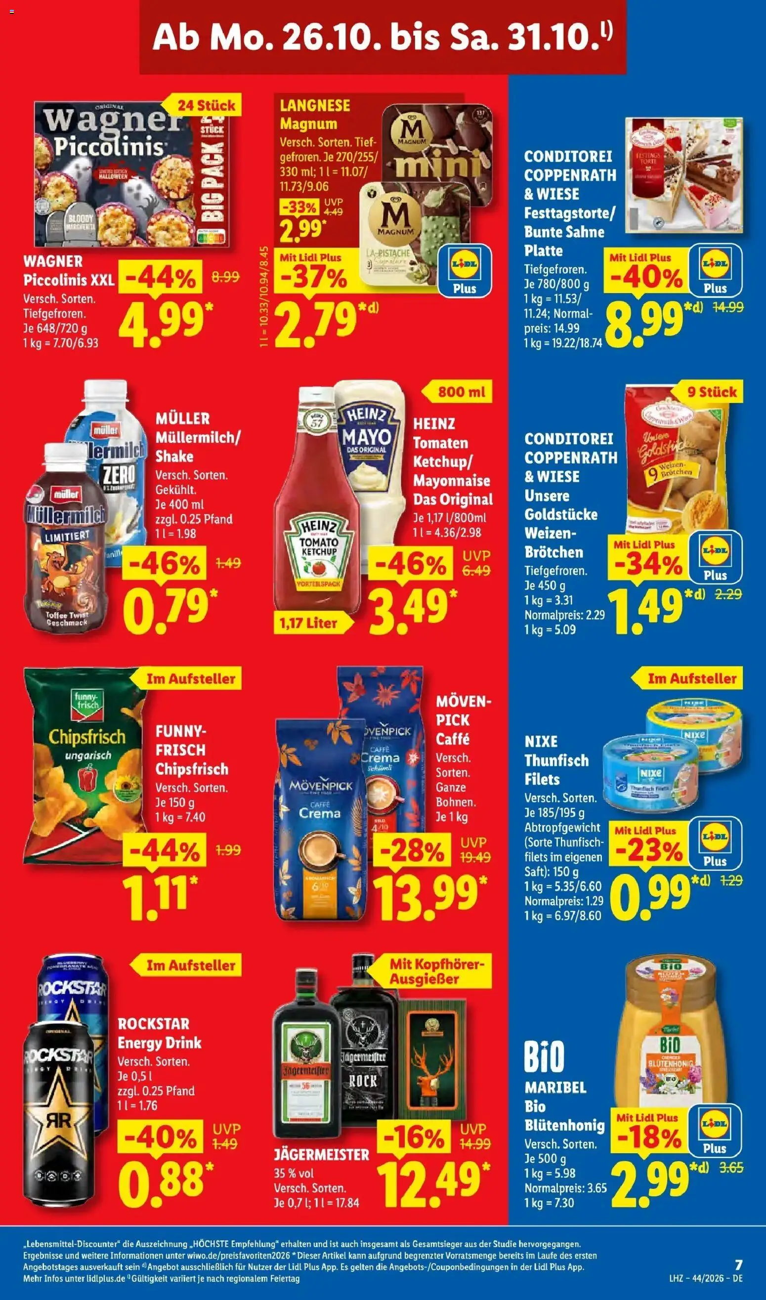Lidl Prospekt Weikersheim (ab 26.10.2026) zum Blättern » Angebote | Seite: 17 | Produkte: Rockstar, Tomaten, Jägermeister, Müllermilch