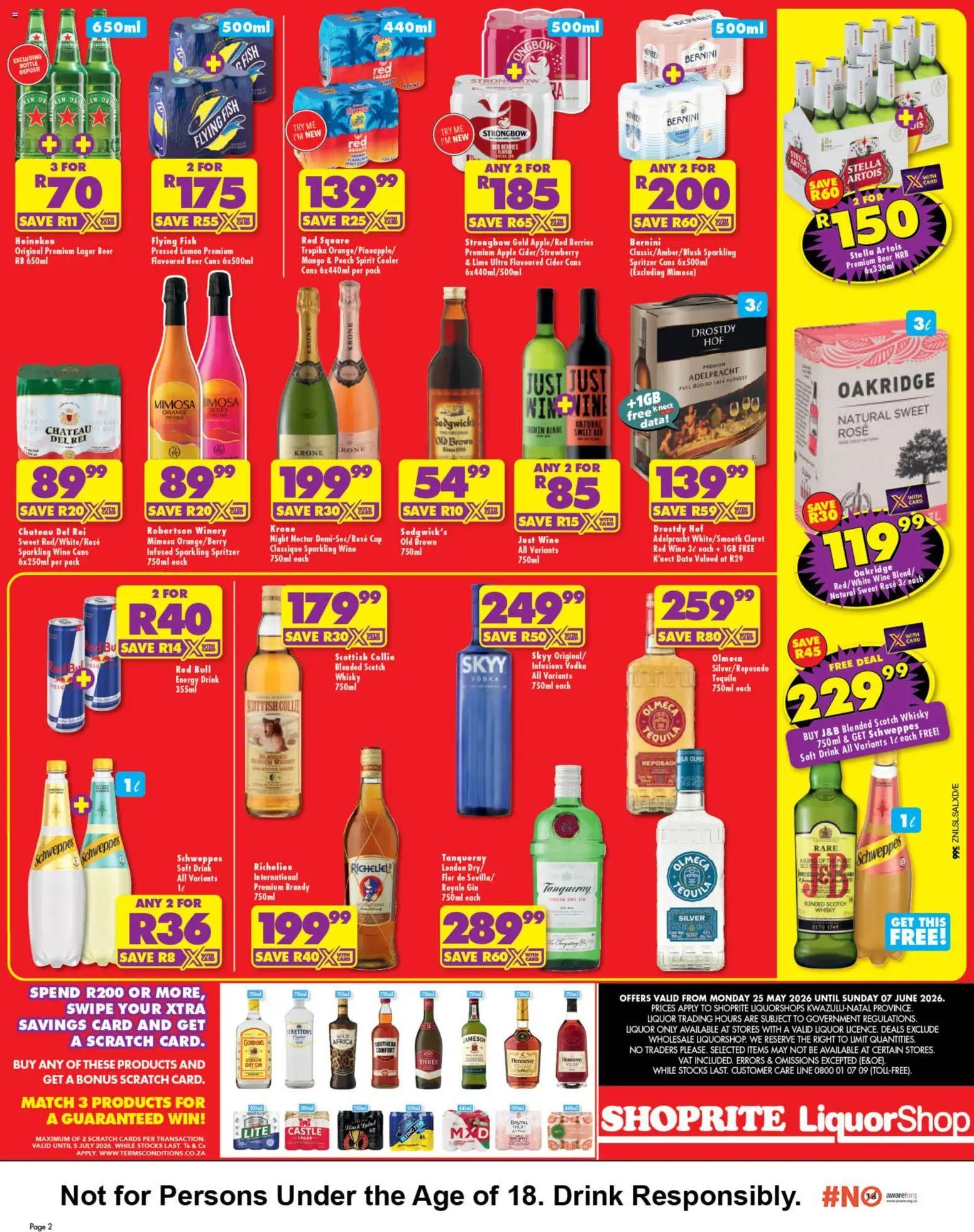 New Shoprite catalogue – valid from 25.05.2026 | Page: 2 | Products: Brandy, Cooler, Vodka, Mango