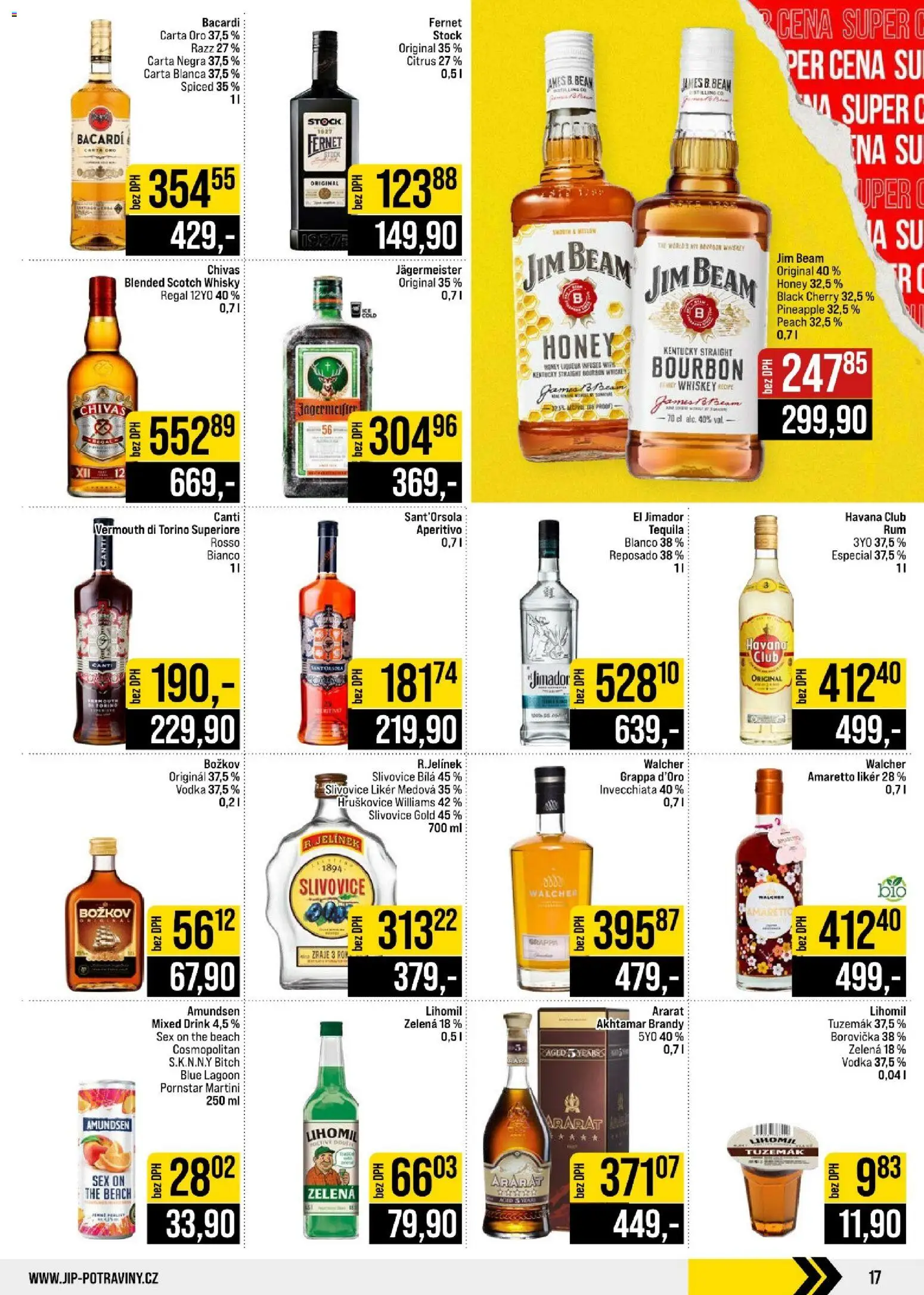 Jip leták - Cash & Carry od 07.10.2026 | Strana: 17 | Produkty: Jim Beam, Vodka, Aperitivo, Regál