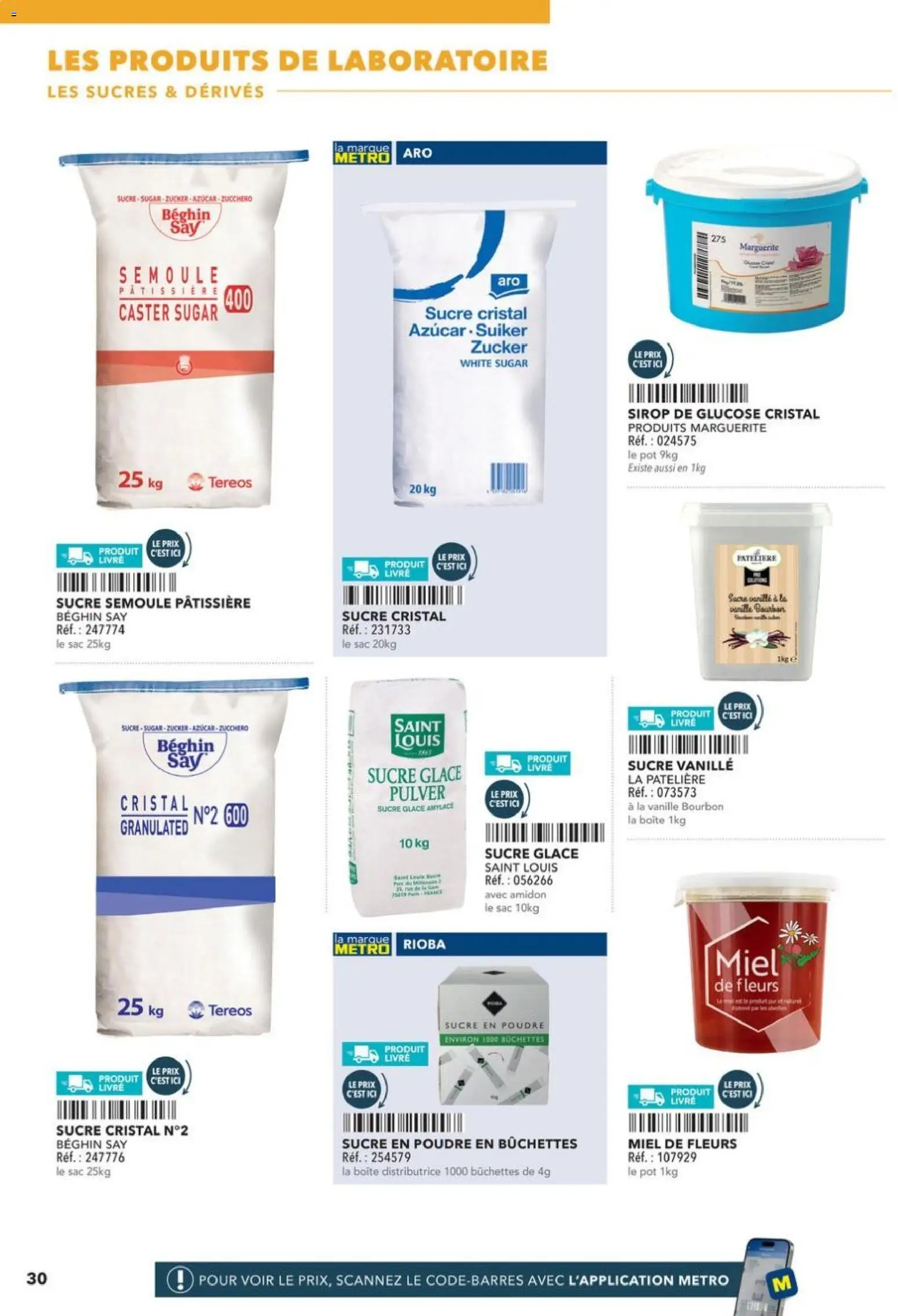{H1} | Page: 30 | Produits: Sucre, Sac, Semoule, Sirop de glucose
