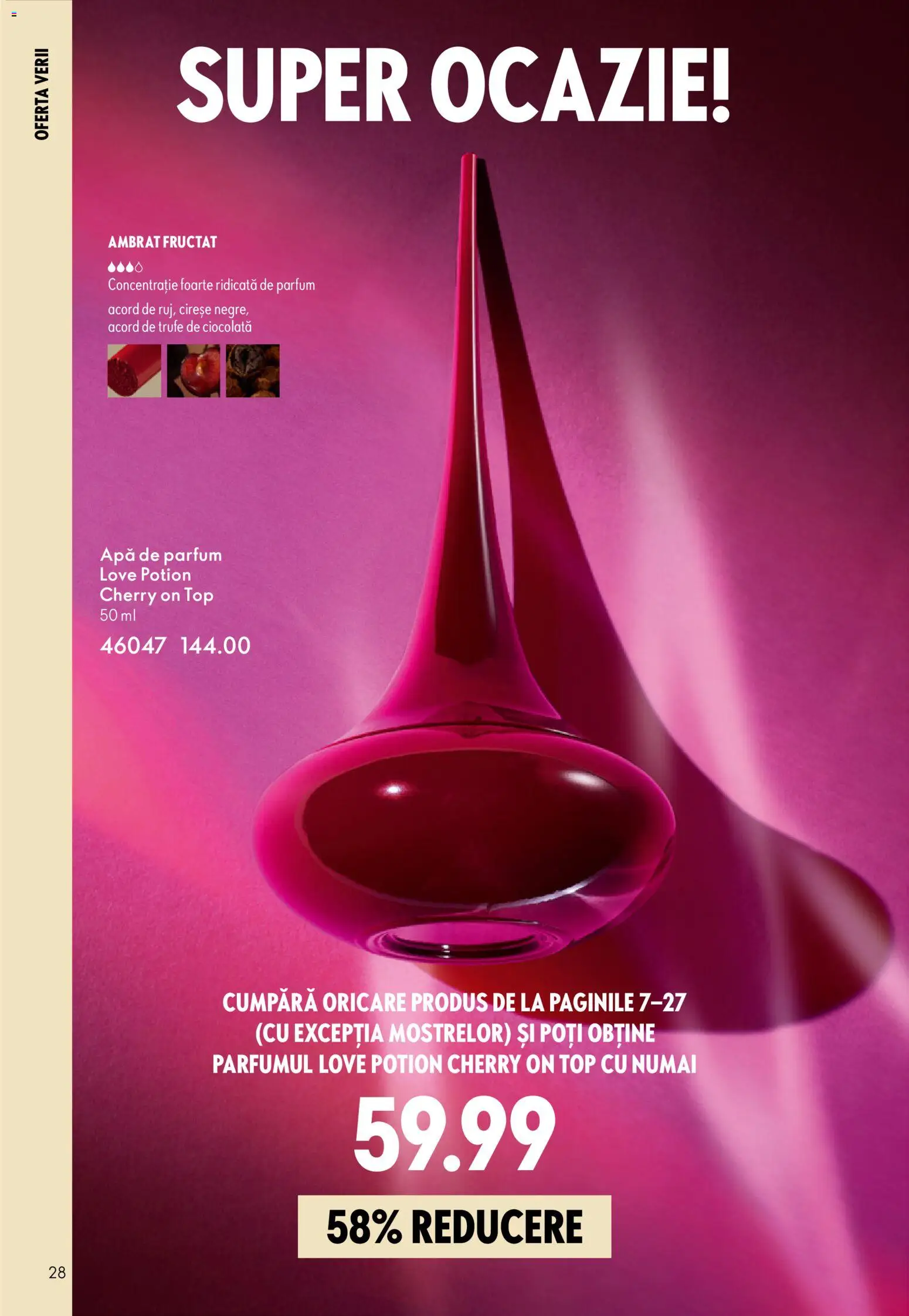 Noul catalog Oriflame – valabil de la 08.07.2026 | Pagină: 28 | Produse: Apă de parfum, Parfum, Cireșe, Apă