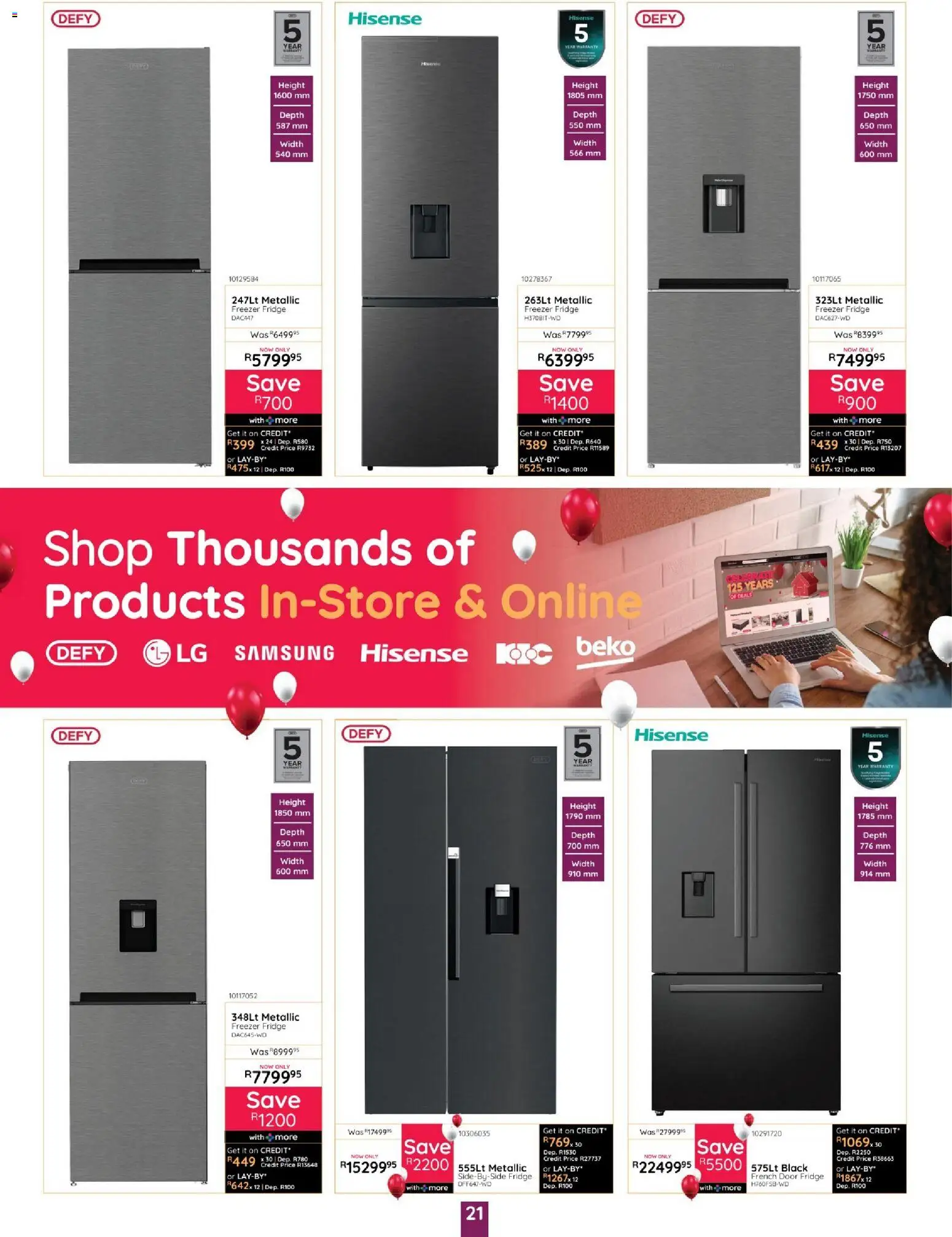 New Bradlows catalogue – valid from 16/07/2026 | Page: 21 | Products: Freezer, Freezer fridge, Fridge
