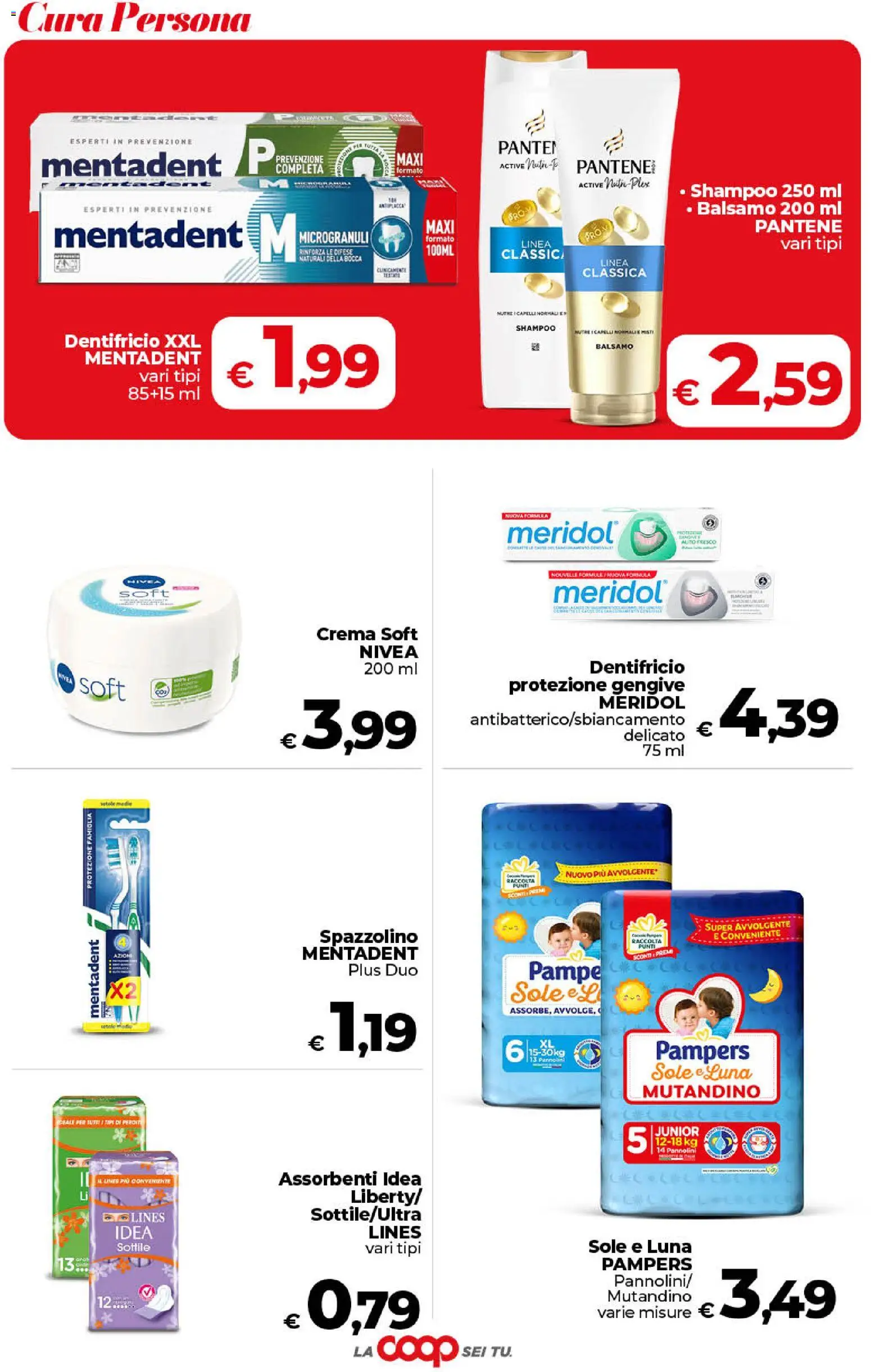 Volantino COOP del 11/08/2026 | Pagina: 39 | Prodotti: Shampoo, Balsamo, Pannolini, Spazzolino