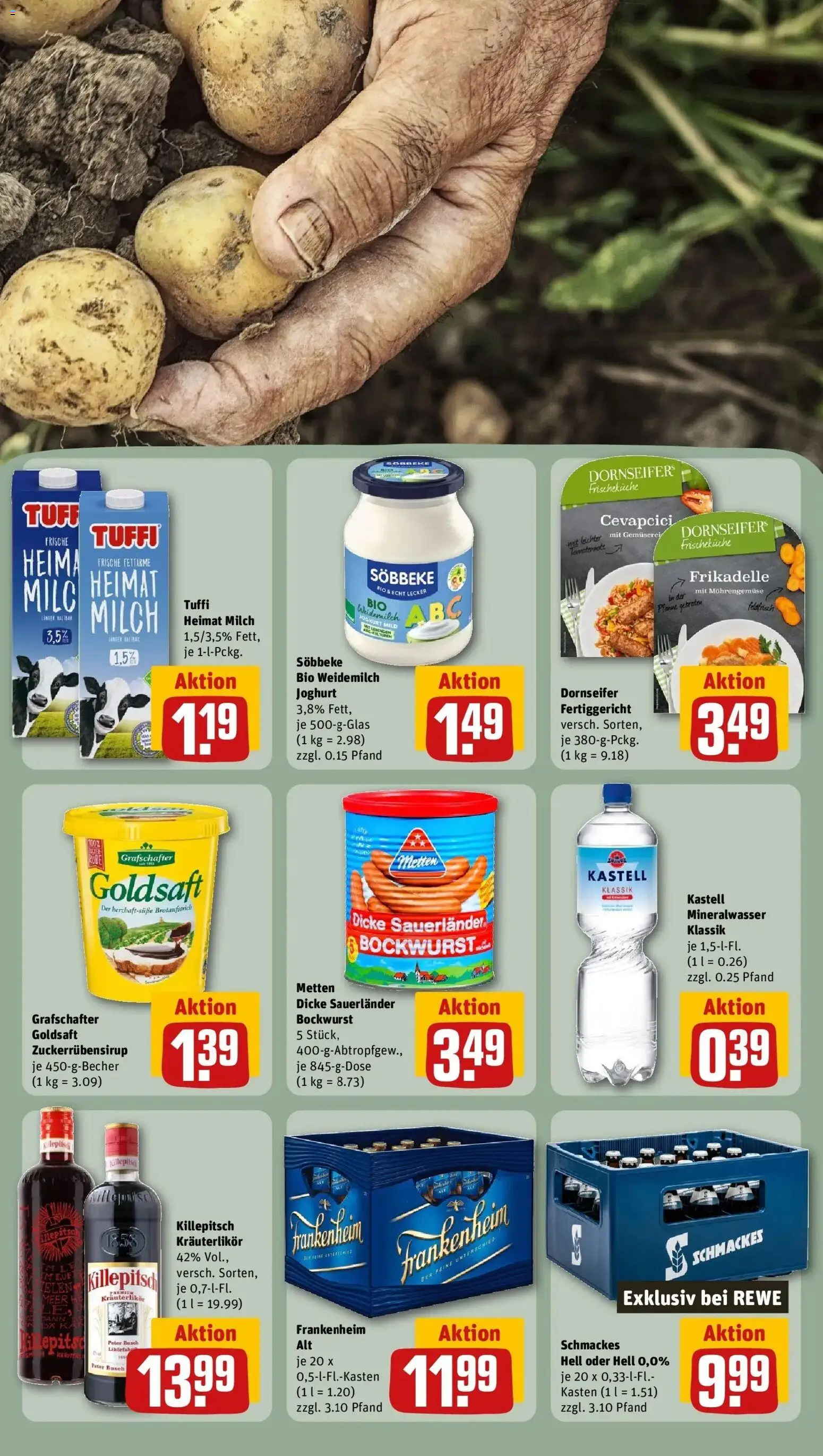 REWE Prospekt ab 28.09.2026 zum Blättern » Angebote | Seite: 29 | Produkte: Bockwurst, Milch, Joghurt, Mineralwasser