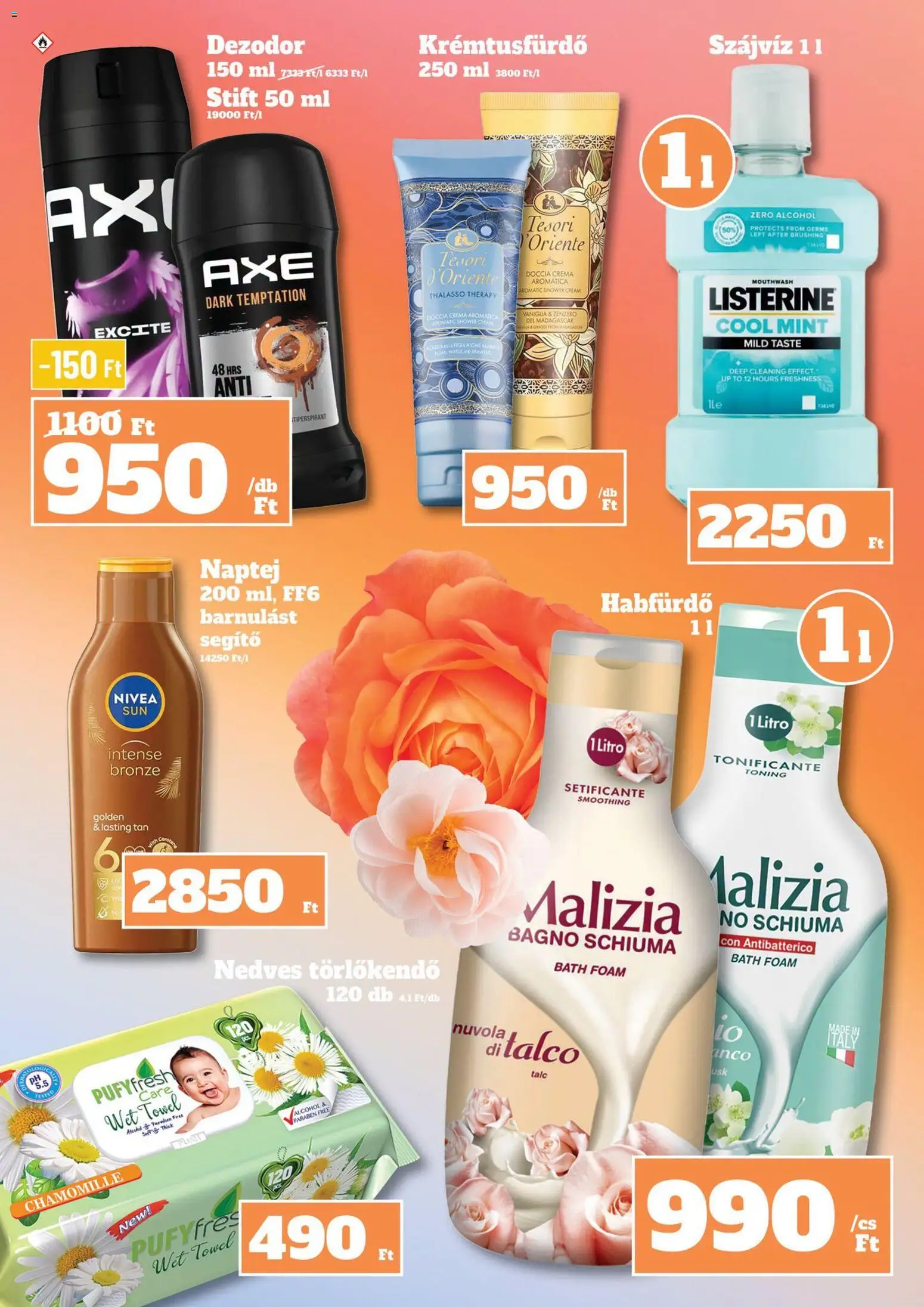 Vil-For akciós ujság - amely érvényes a következő dátumtól: 2026.07.30. | Oldal: 24 | Termékek: Listerine, Naptej, Nivea, Habfürdő