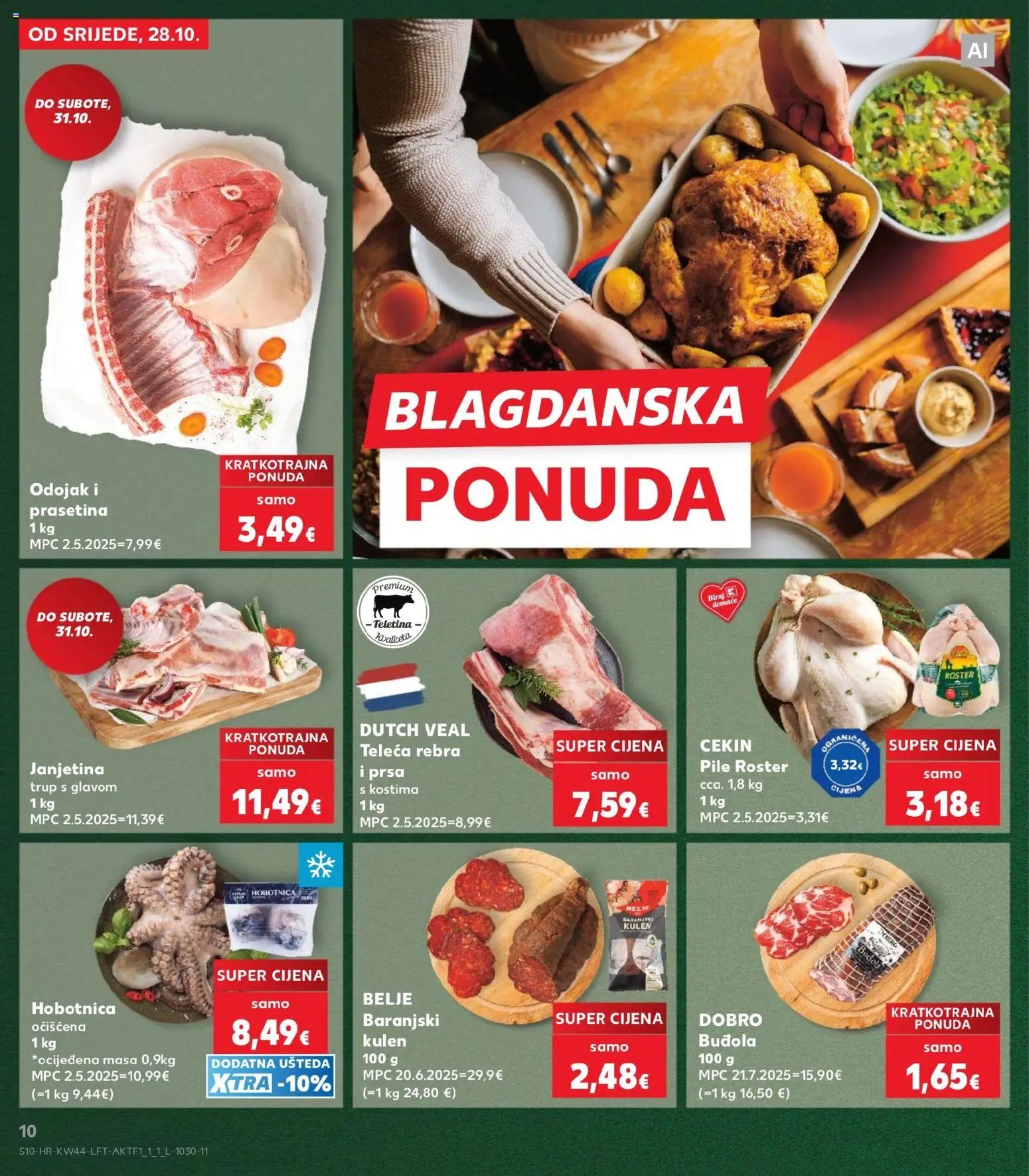 Kaufland katalog | vrijedi od 28.10.2026 | Stranica: 10 | Proizvodi: Hobotnica, Teletina, Buđola, Kulen