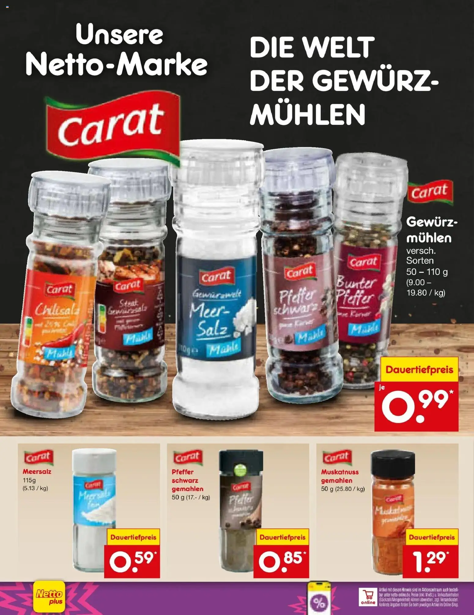 Netto Marken-Discount Prospekt Machern – gültig ab 08.06.2026 | Seite: 50 | Produkte: Salz, Pfeffer, Steak