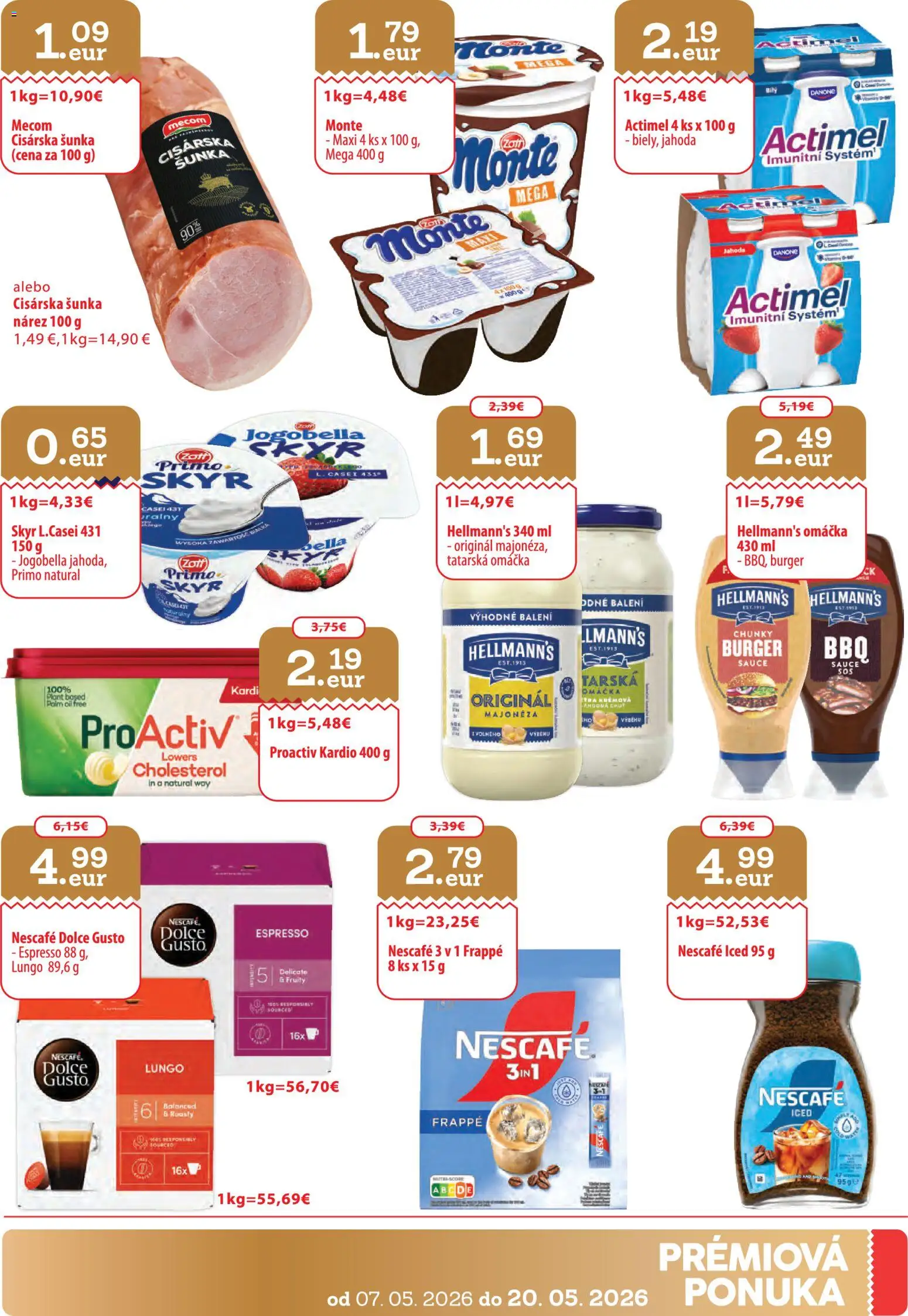 Nové Nitrazdroj akcie – leták je platný od 07.05.2026 | Strana: 31 | Produkty: Dolce Gusto, Skyr, Omáčka