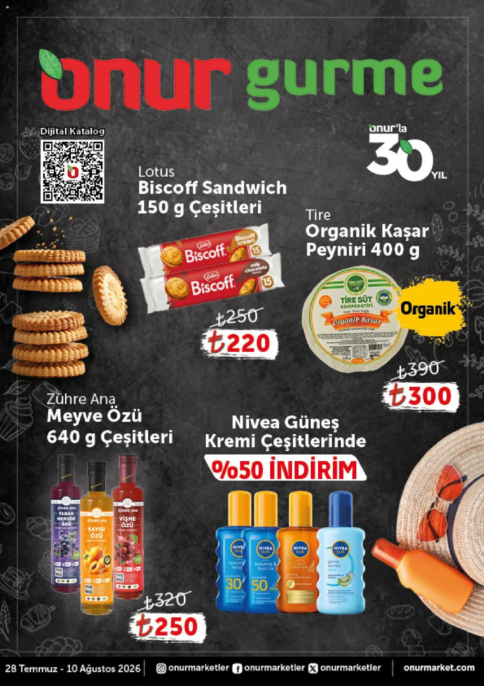 Onur Market - Katalog Gurme - 28 Temmuz 2026 tarihinden itibaren geçerlidir | Sayfa: 1 | Ürünler: Güneş kremi, Süt, Vişne, Kayısı