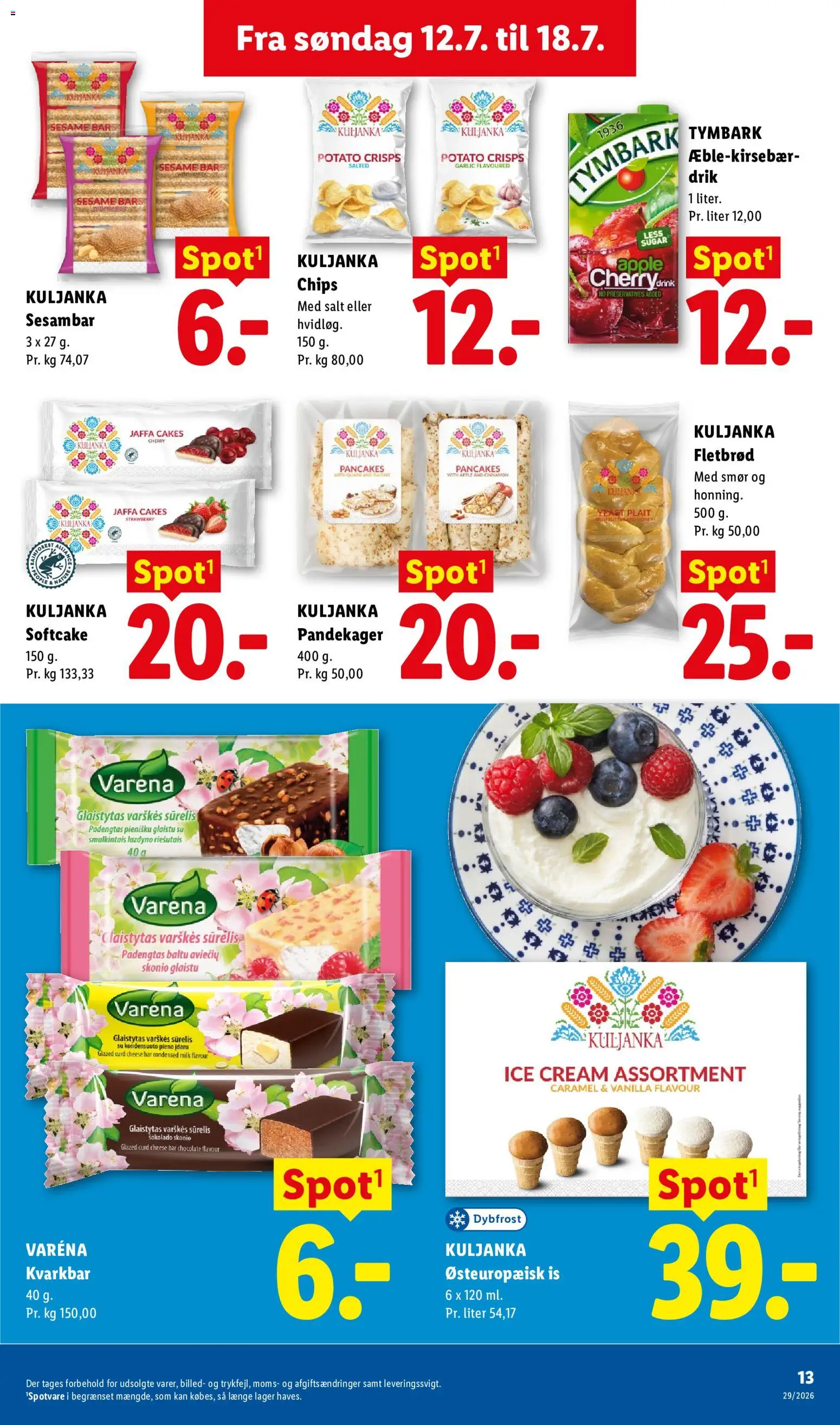 Lidl tilbudsavis – gyldig fra 12/07/2026 | Side: 14 | Produkter: Juice, Chips, Salt, Is