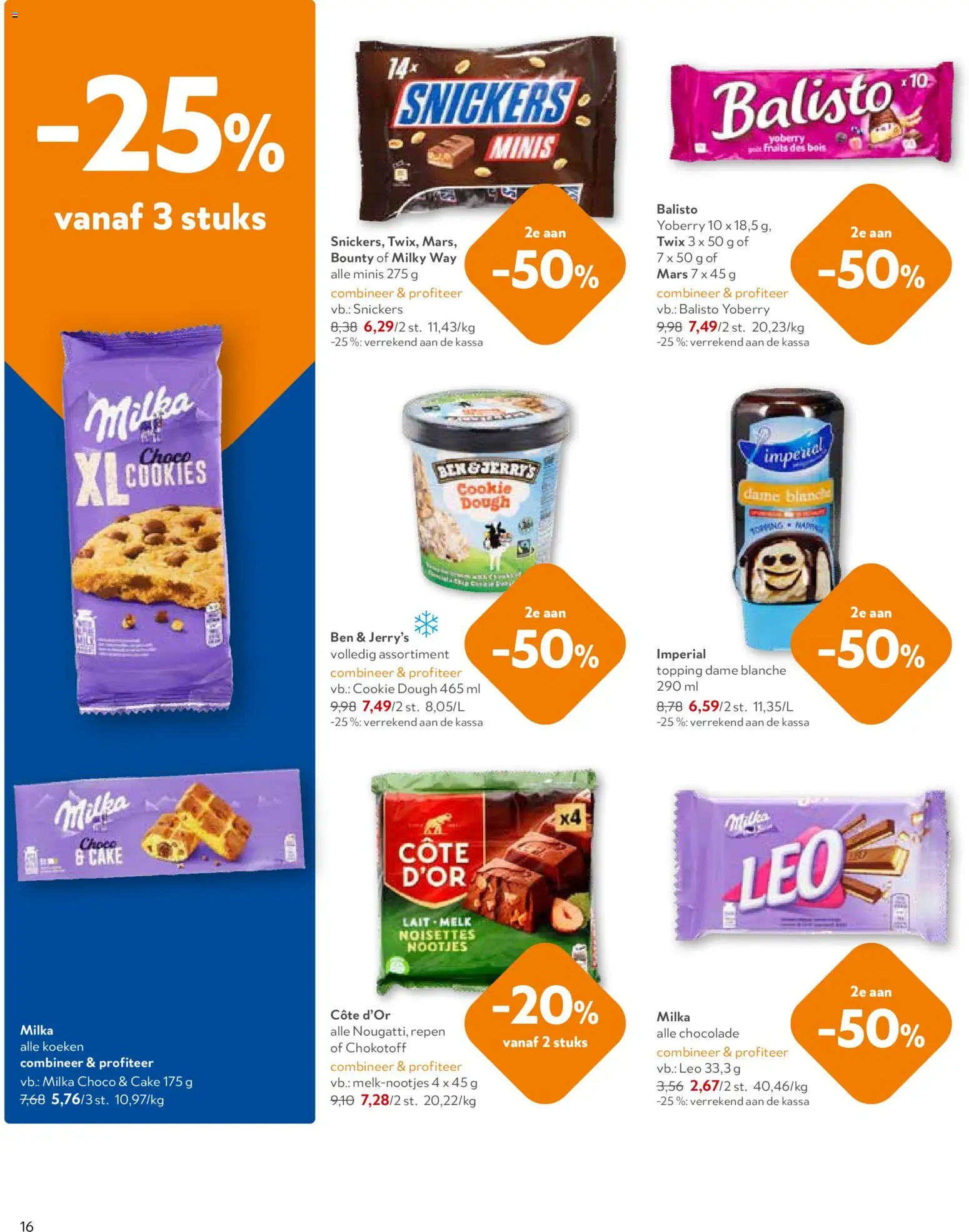 {H1} | Pagina: 16 | Producten: Twix, Snickers, Repen, Melk
