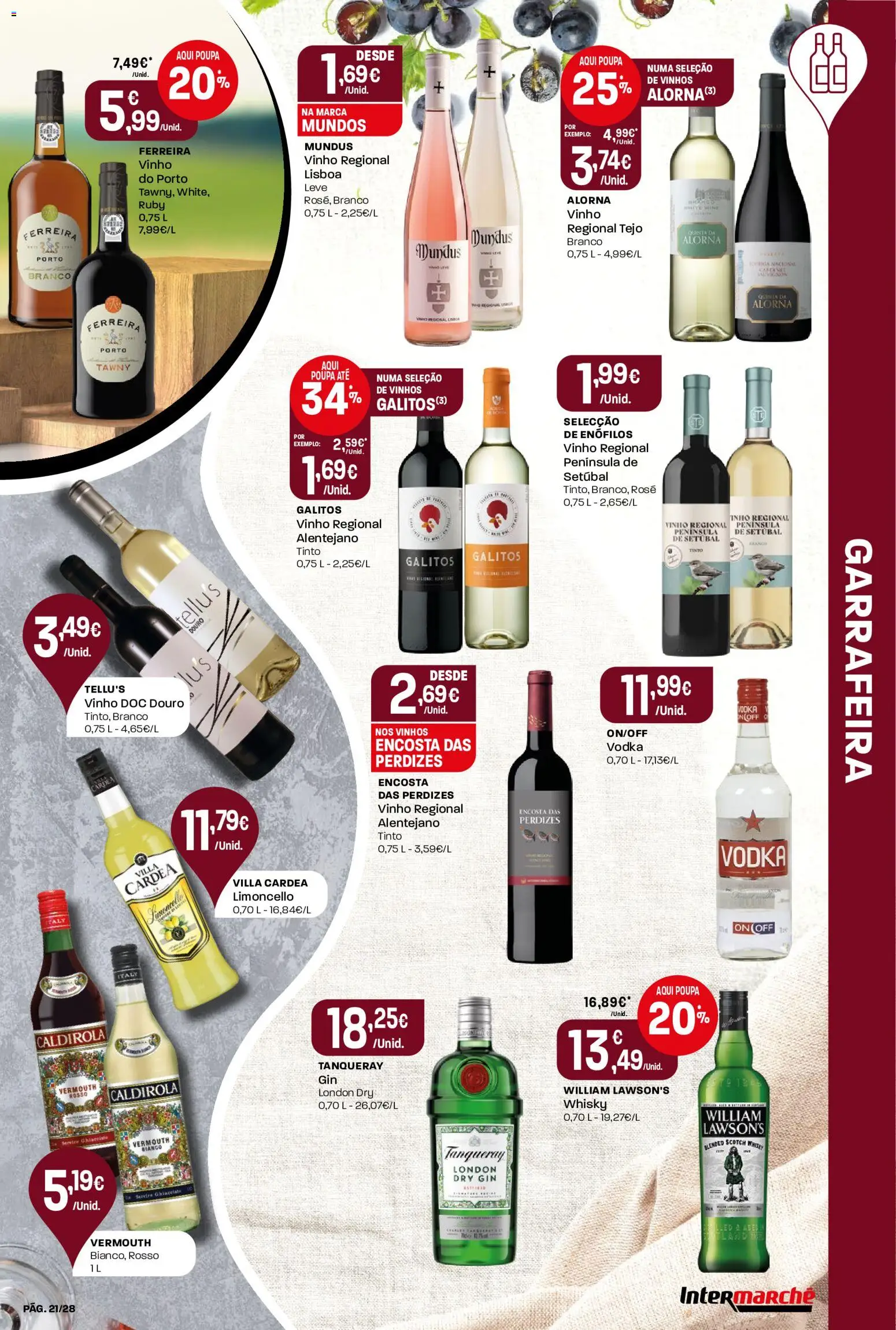 Intermarché Folheto Contact │ válido de 13/08/2026 | Página: 21 | Produtos: Whisky, Limoncello, Gin, Vodka