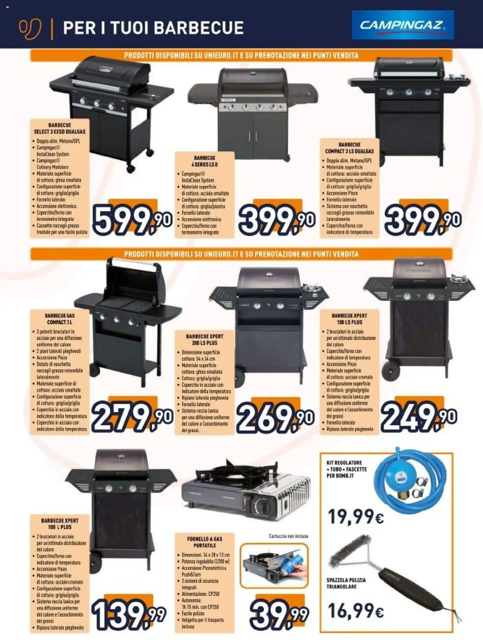 Volantino Unieuro del 27.03.2026 | Pagina: 2 | Prodotti: Spazzola, Barbecue, Fascette, Fornello