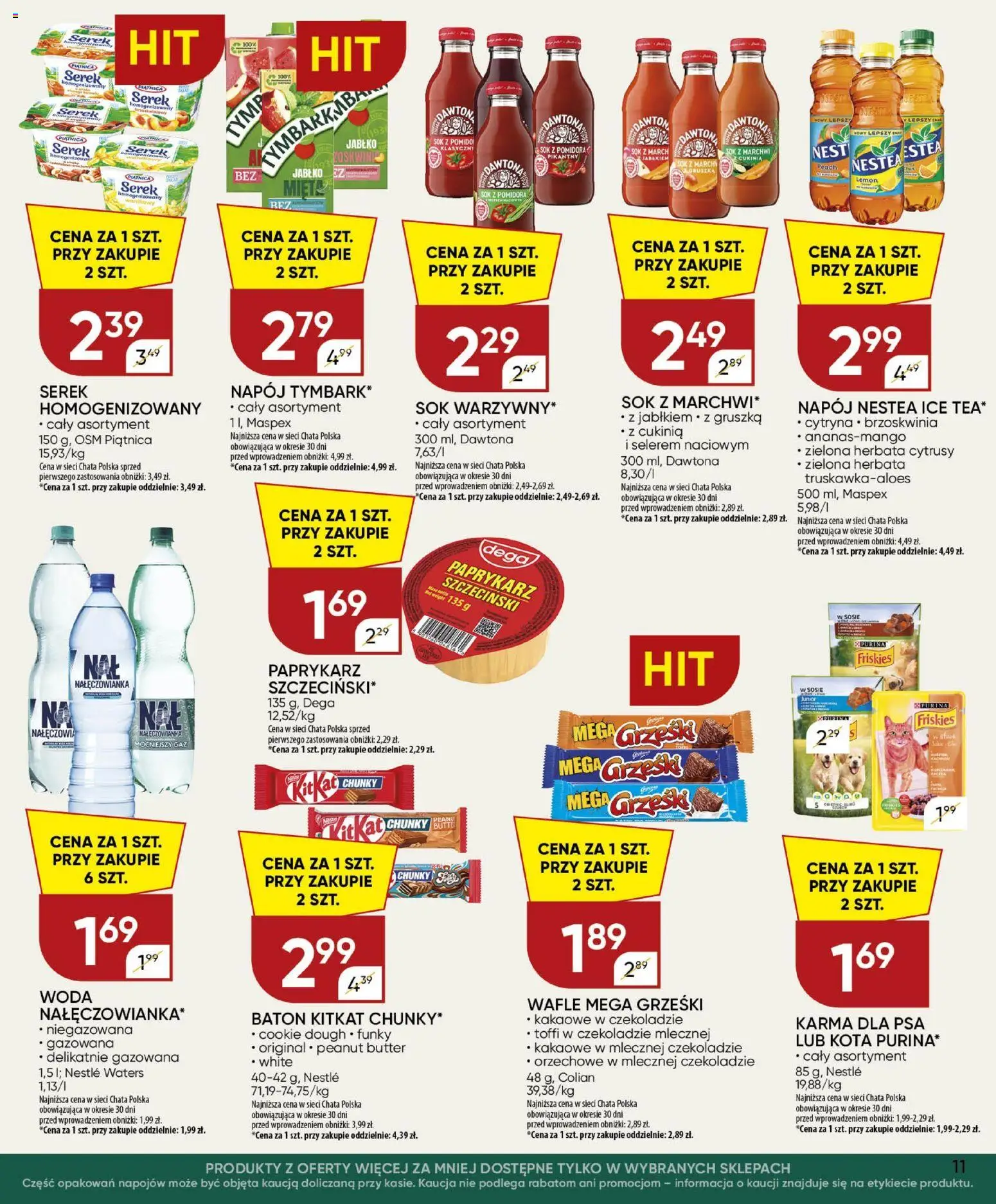Chata Polska gazetka od 08.10.2026 | Strona: 11 | Produkty: Cytryna, Serek, Paprykarz szczeciński, Karma dla psa