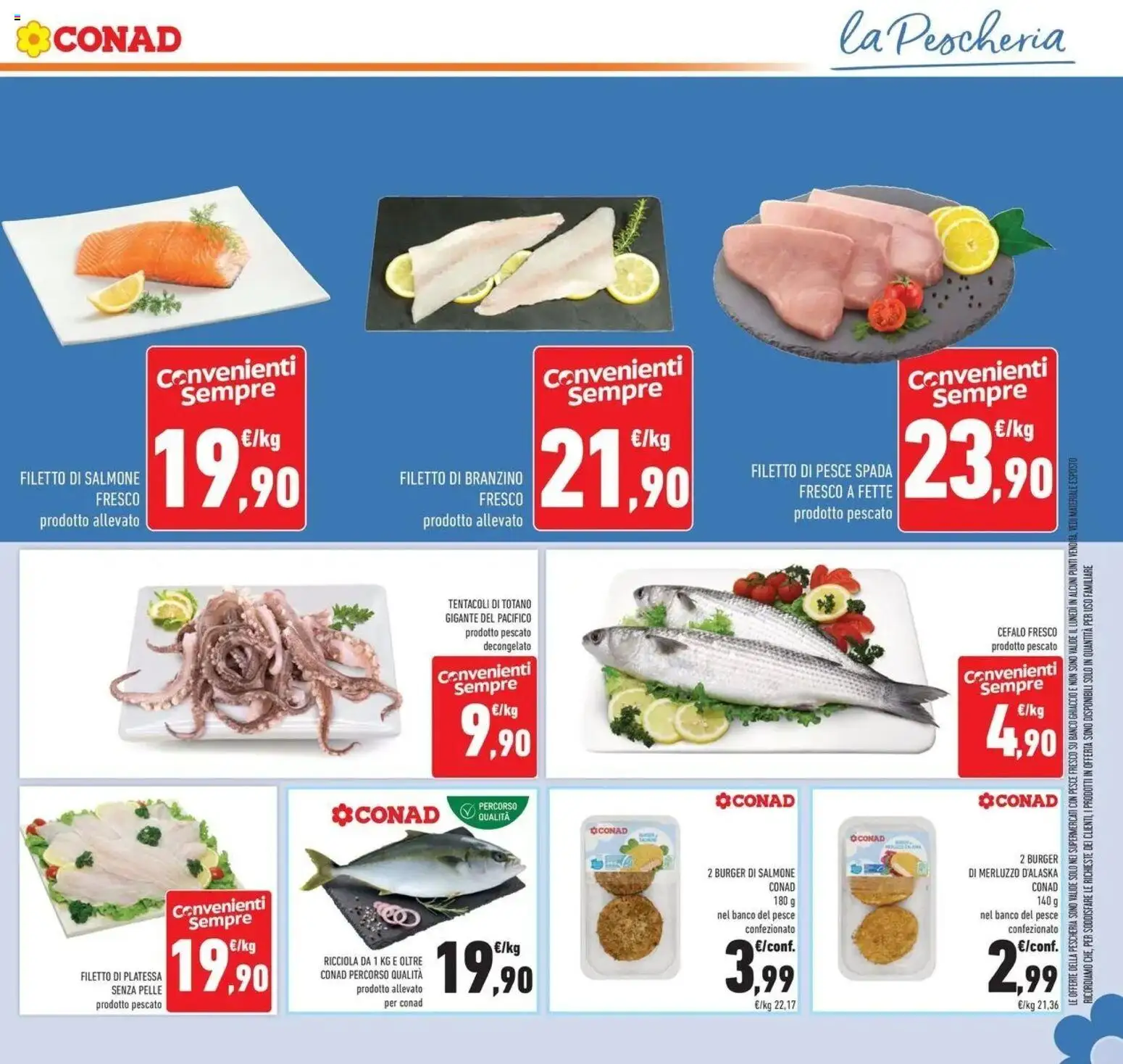 Volantino Conad del 21/10/2026 | Pagina: 17 | Prodotti: Salmone, Merluzzo, Totano, Ghiaccio