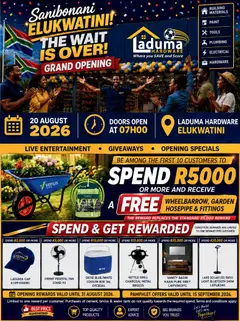 Laduma Hardware specials catalogue – valid from 20/08/2026
